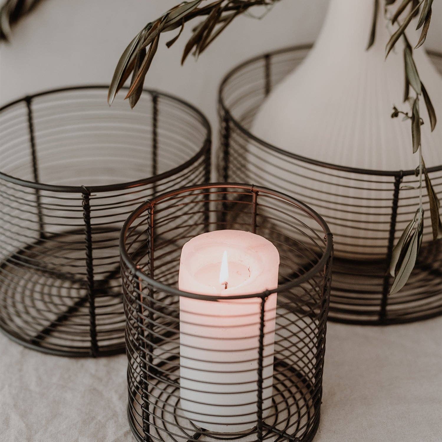 Set of 3 Wire Basket round