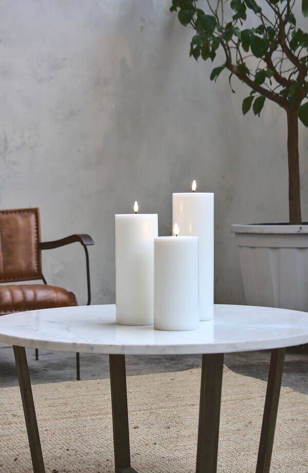 White Pillar Candles (set of 3)