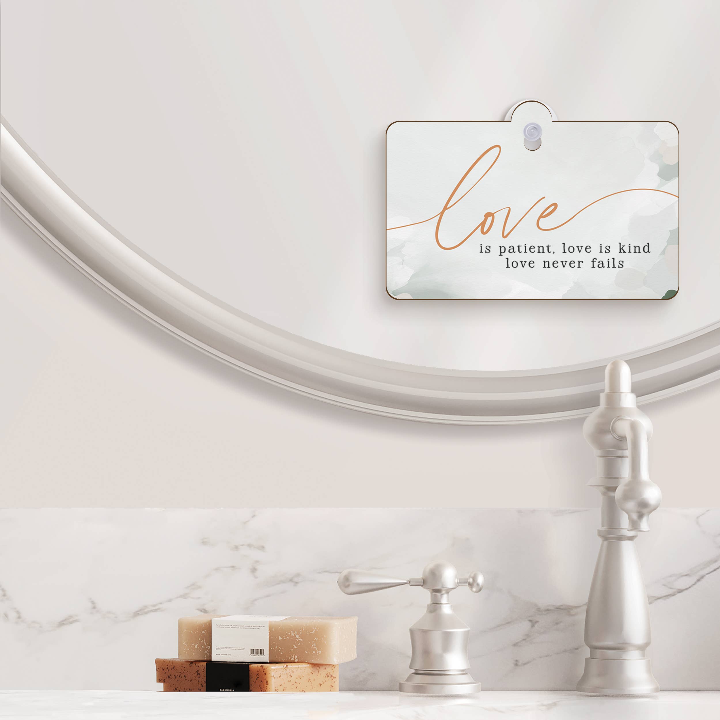 Love Is Patient Love Is Kind Love Never Fails Suction Sign