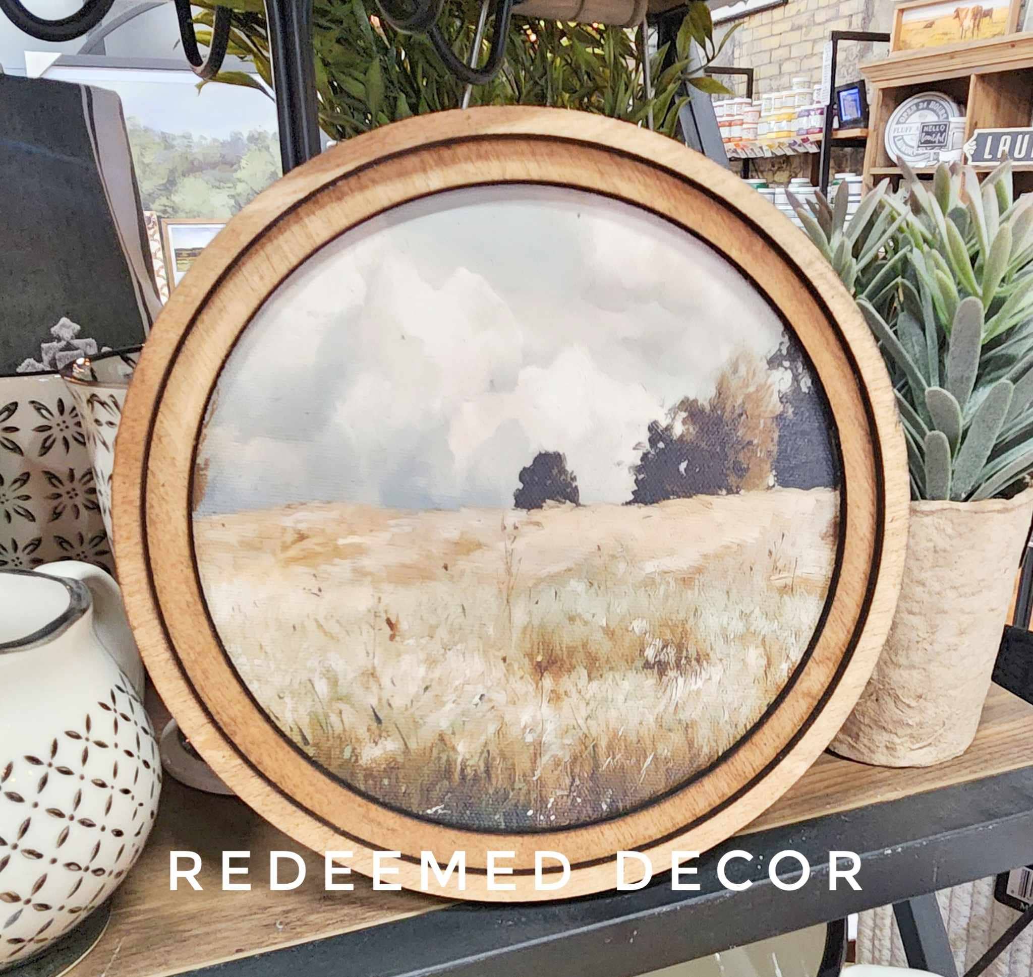 8" Round Moody Meadow Art