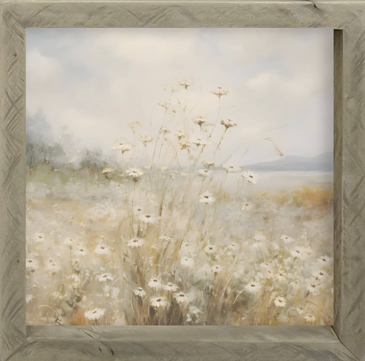 23x23 THIN Timberwood Frame - Field of Flowers