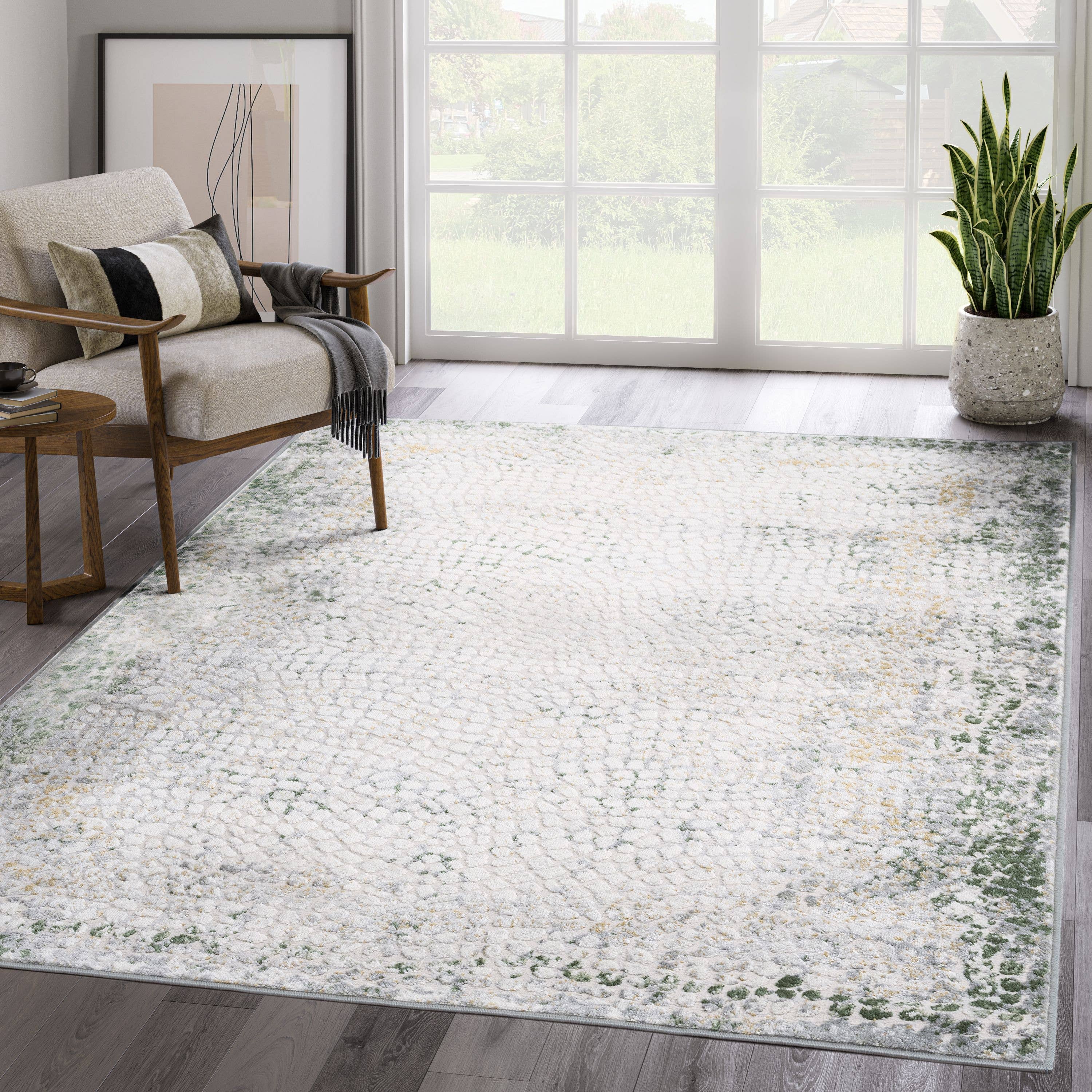 Atlas - Contemporary Grey Green Area Rug