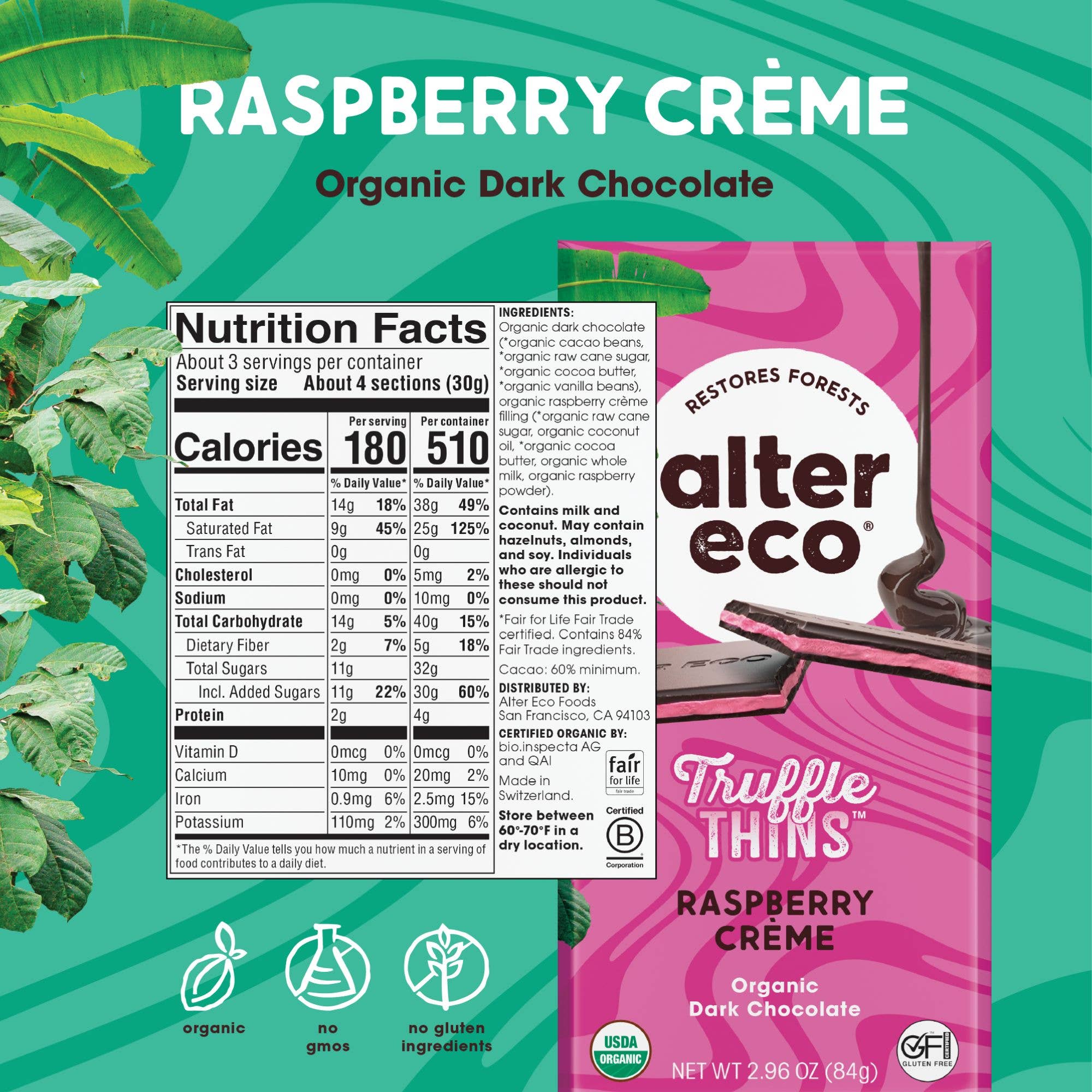 60% Raspberry Creme Truffle Thins-