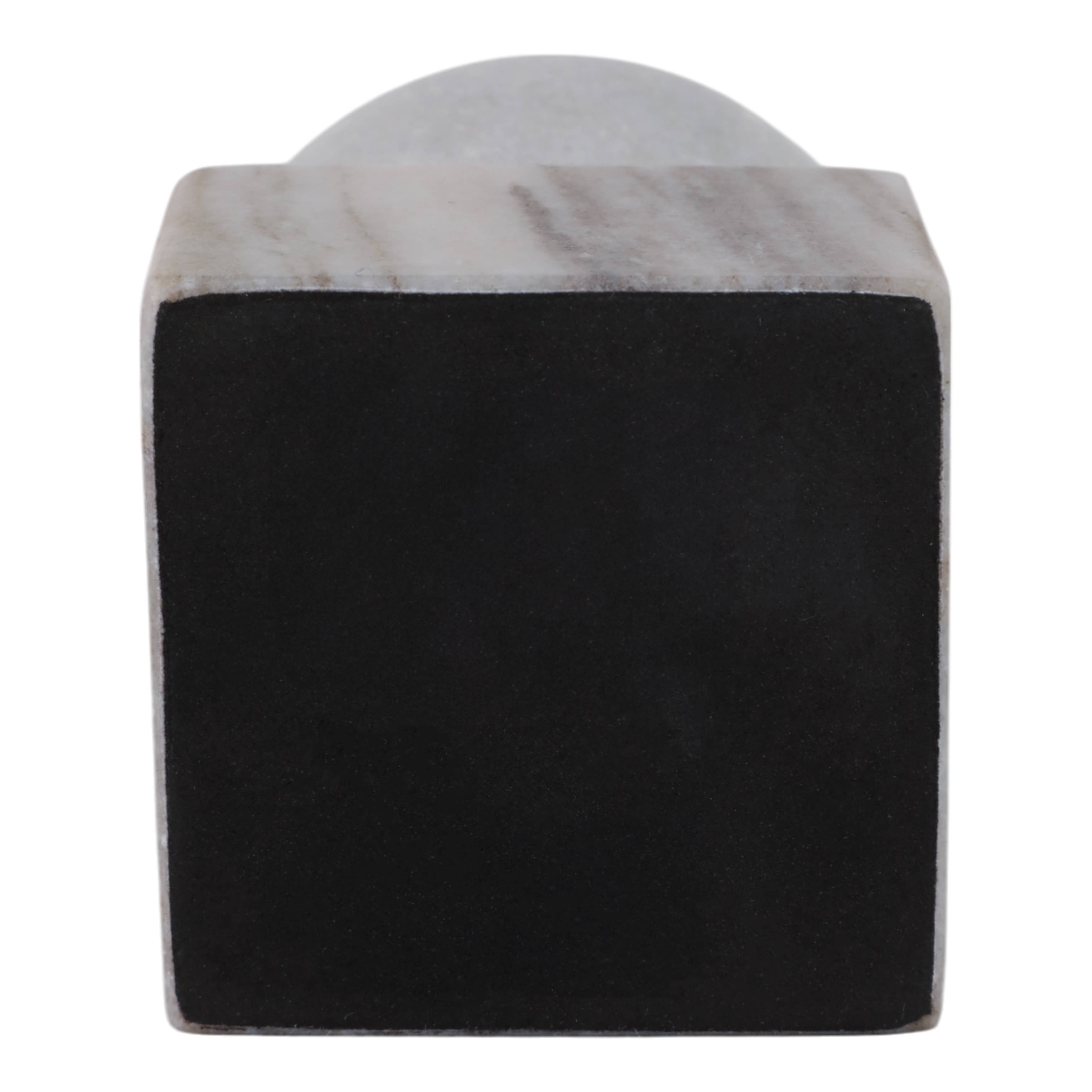 Taper Holder - Multicolor Marble Ball on Cube, 5 in.