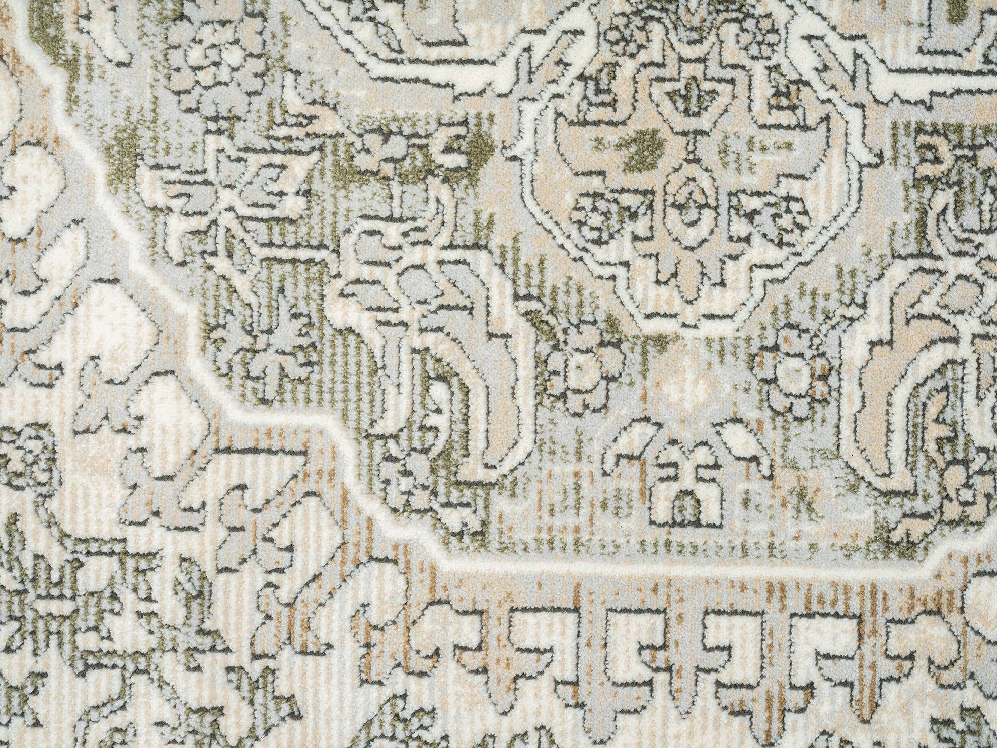 Abani Rugs Savoy SAV160A Green Beige Medallion Area Rug