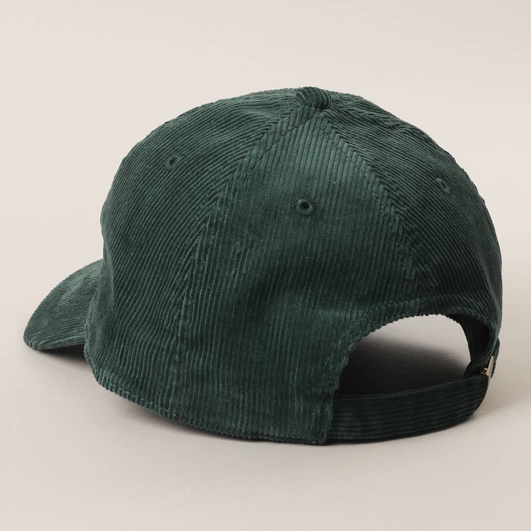 Flying Mallard Embroidered Corduroy Baseball Hat