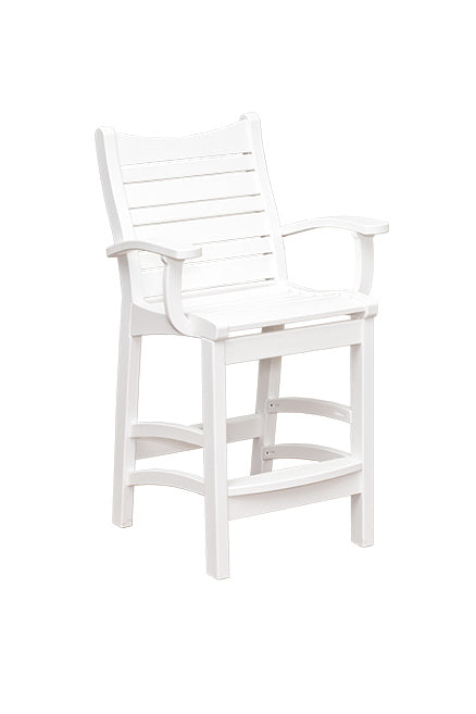 Bayshore patio pub chair in white