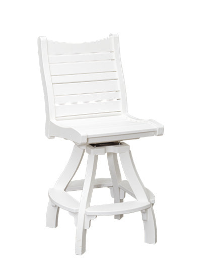 Bayshore outdoor swivel pub chair in white