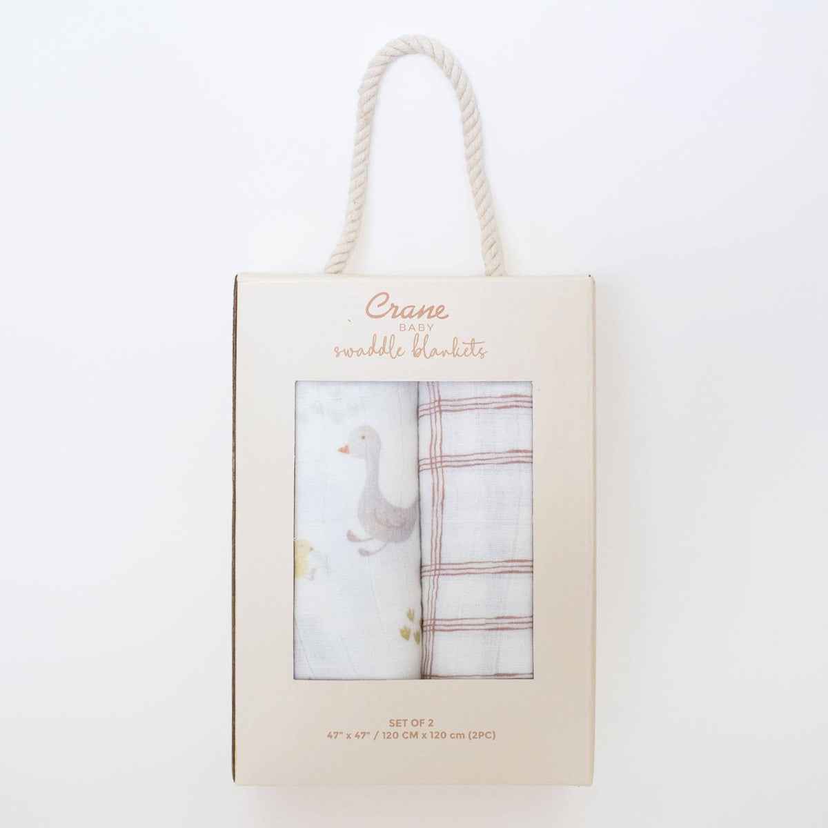 Charlie 2-pc. Farmhouse Goose/Check Swaddle Set