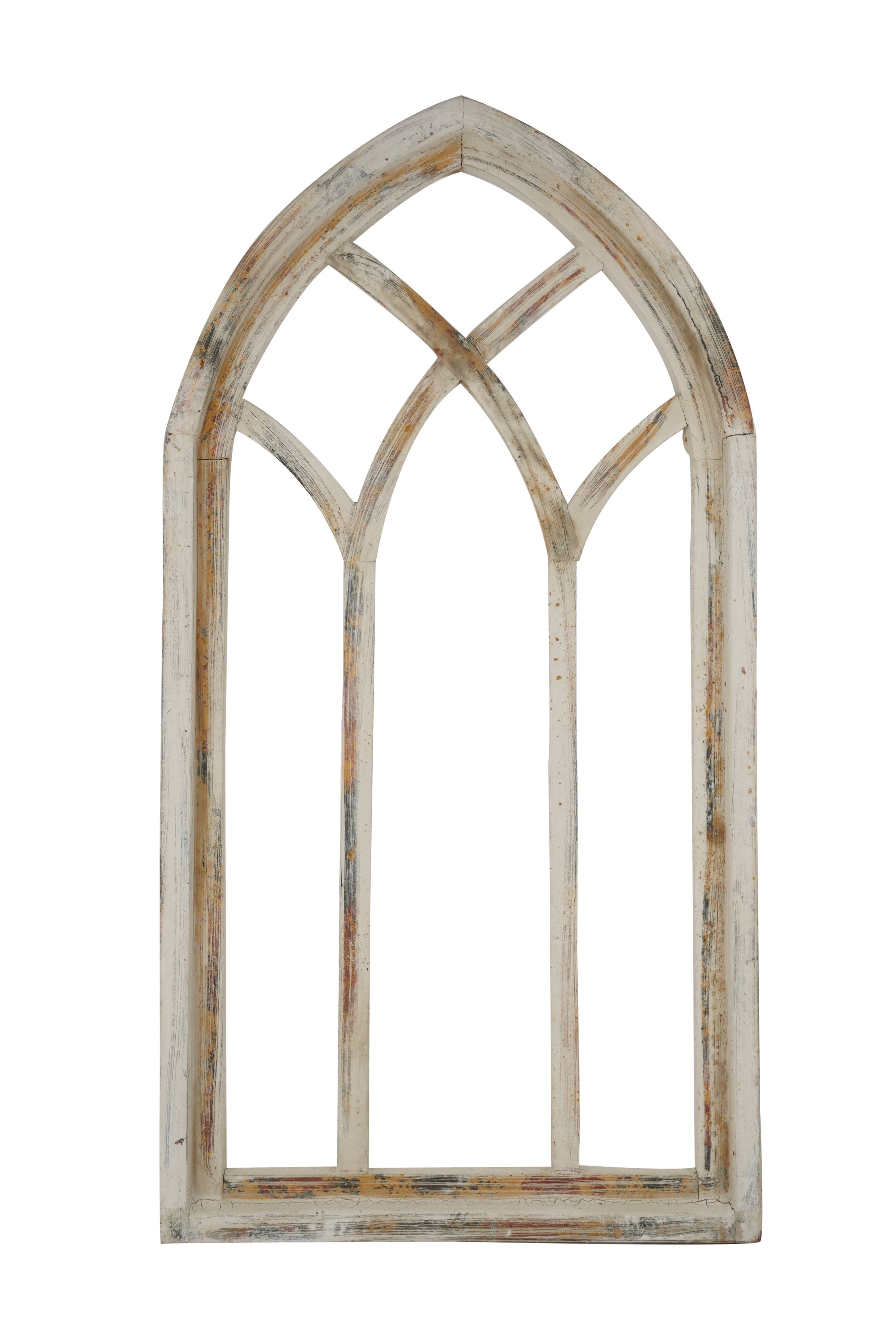 Basilica Farmhouse Wall Window | 17x32 inches | Shabby White