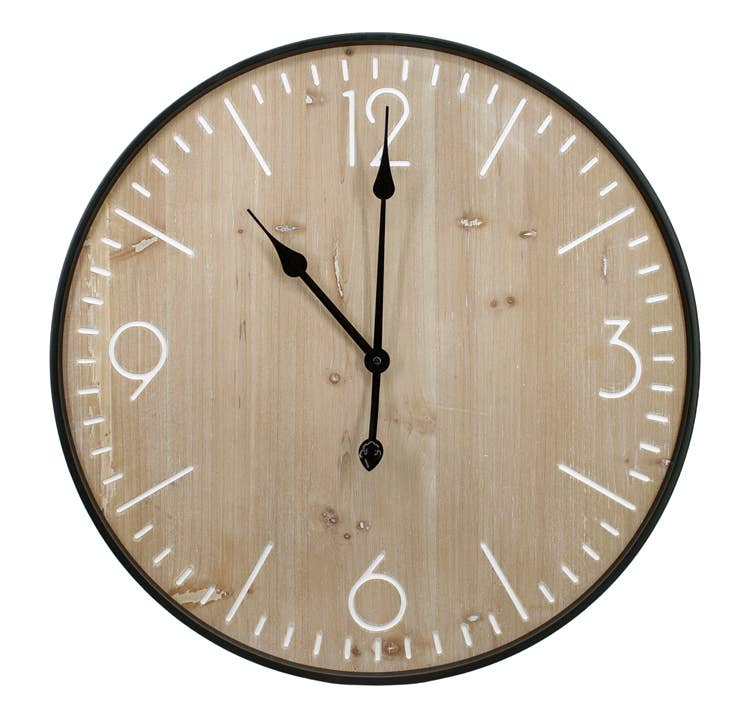 Wood Back Wall Clock