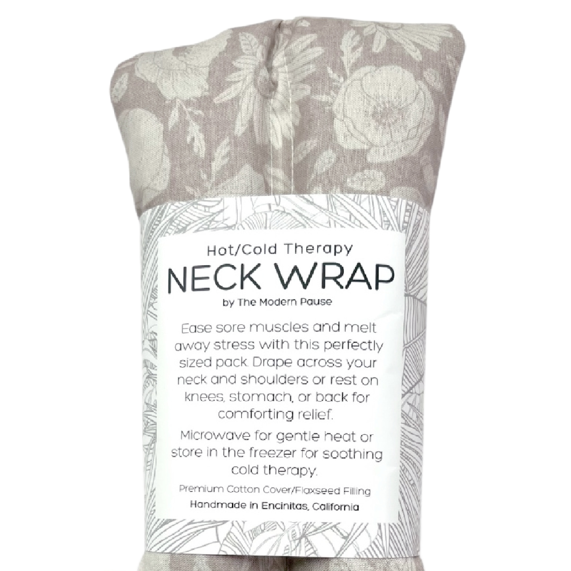 Neck Wrap - Floral in Taupe
