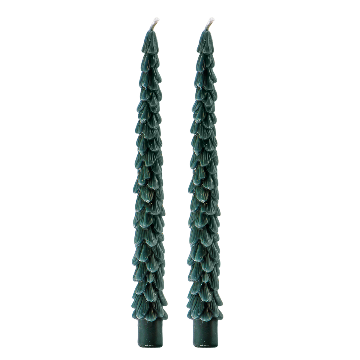 Green Tree Taper Candles, Set of 2