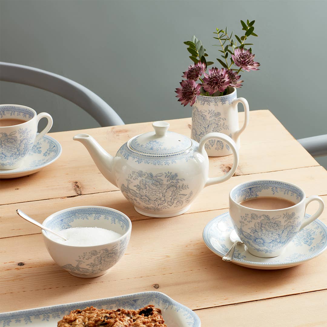 Blue Asiatic Pheasants Large Sugar Bowl