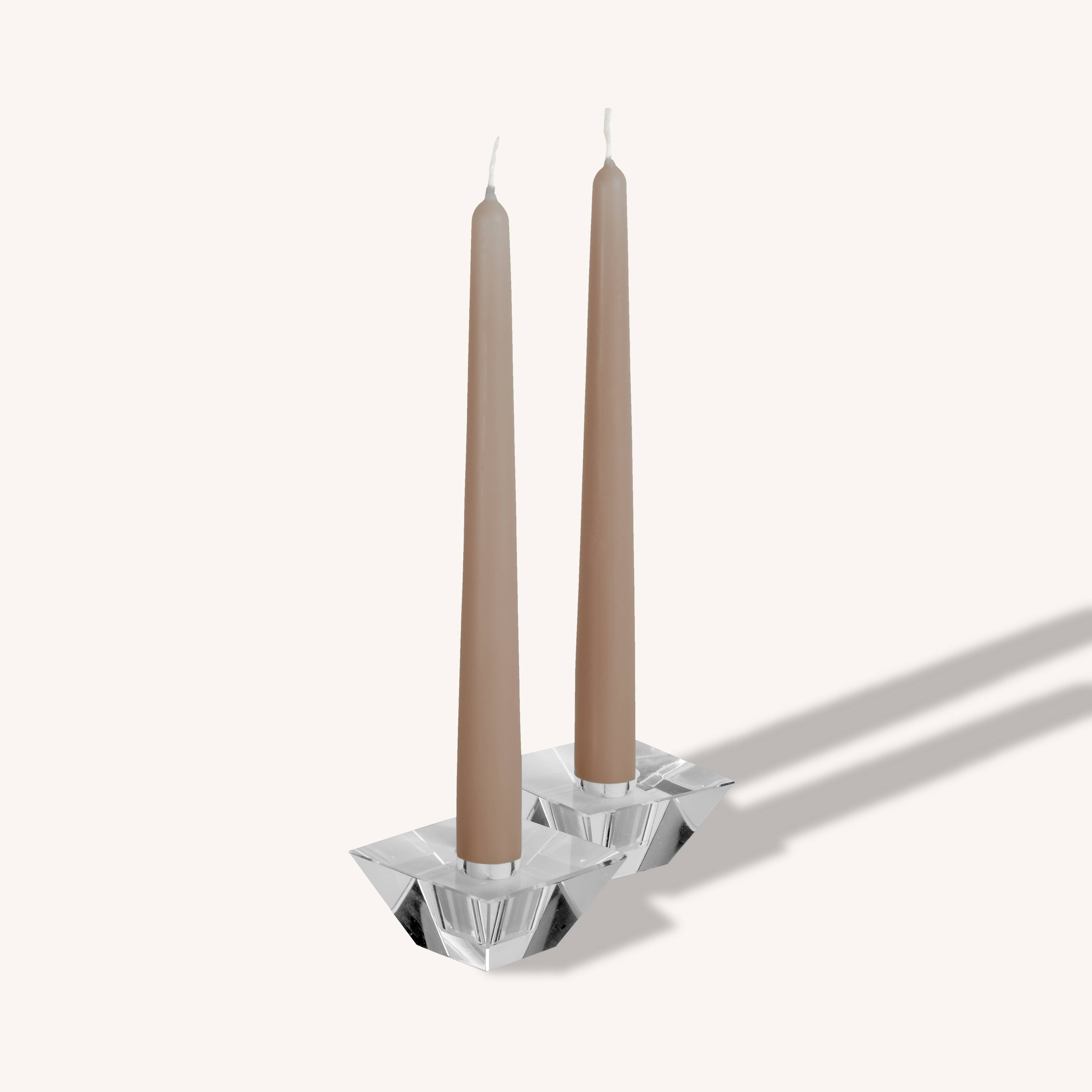 Taupe Taper Candles - 12 Inch - 12 Pack