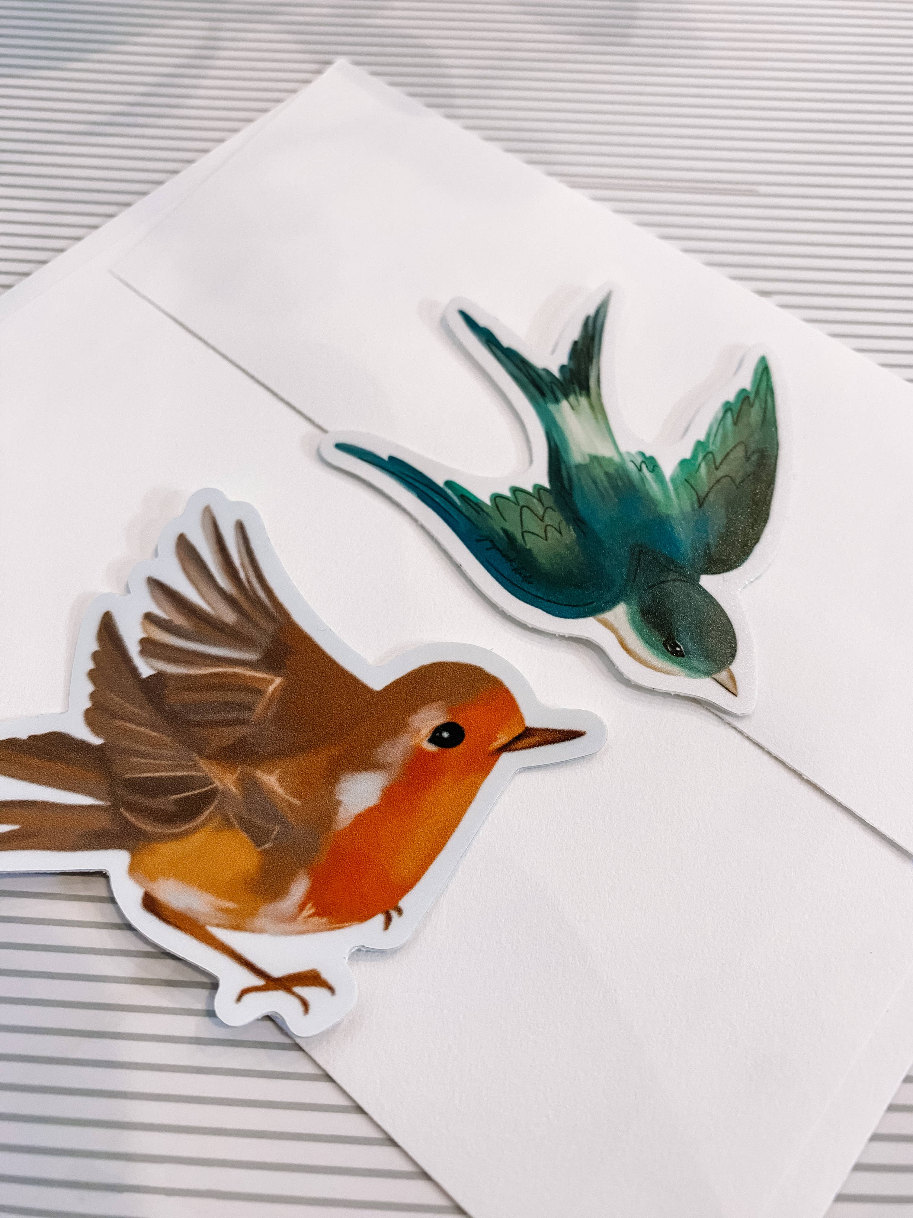 Teal Green Swallow Bird Vinyl Die-Cut Sticker