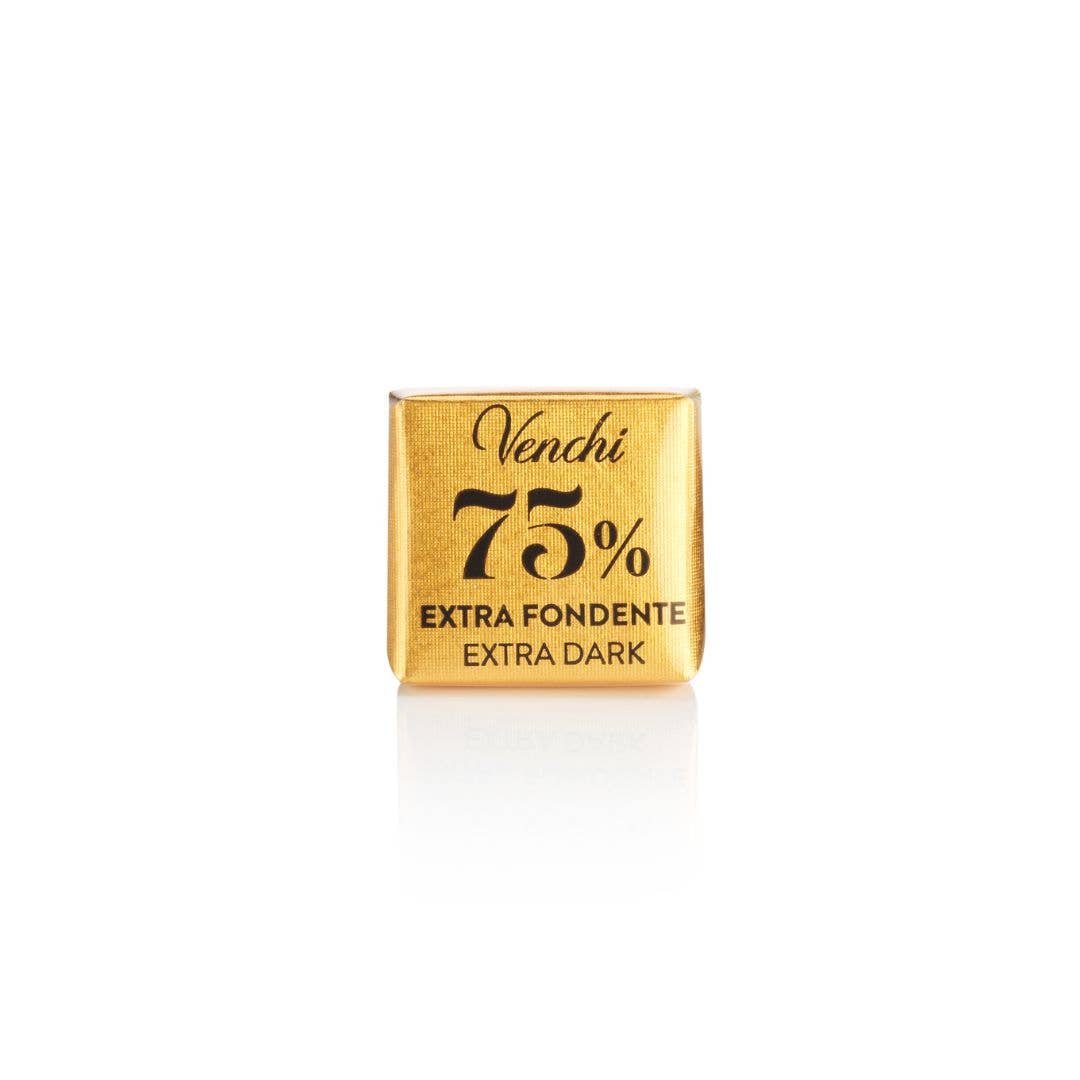 75% Dark Chocolate Mini Squares - Italian Gourmet Chocolate