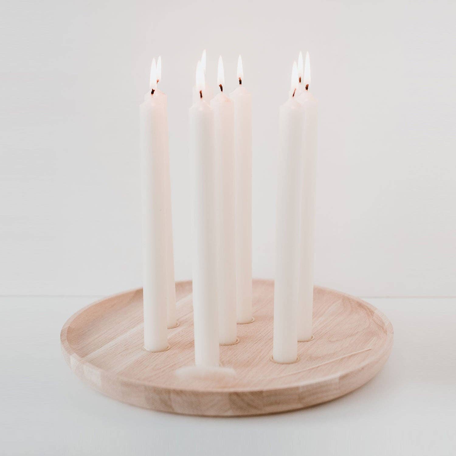round oak candle board 32cm (for taper candles)