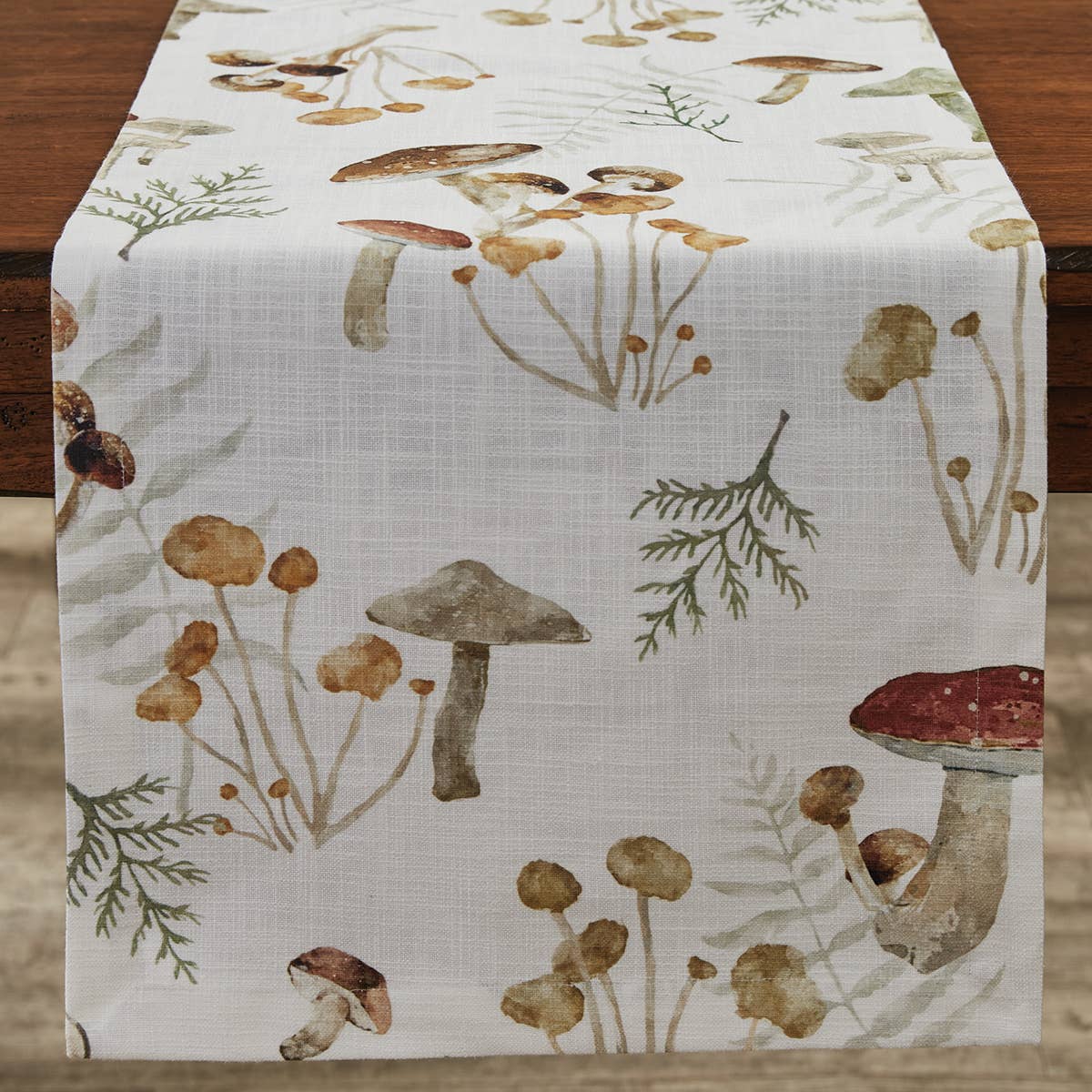 Wild Mushrooms Table Runner 72"L