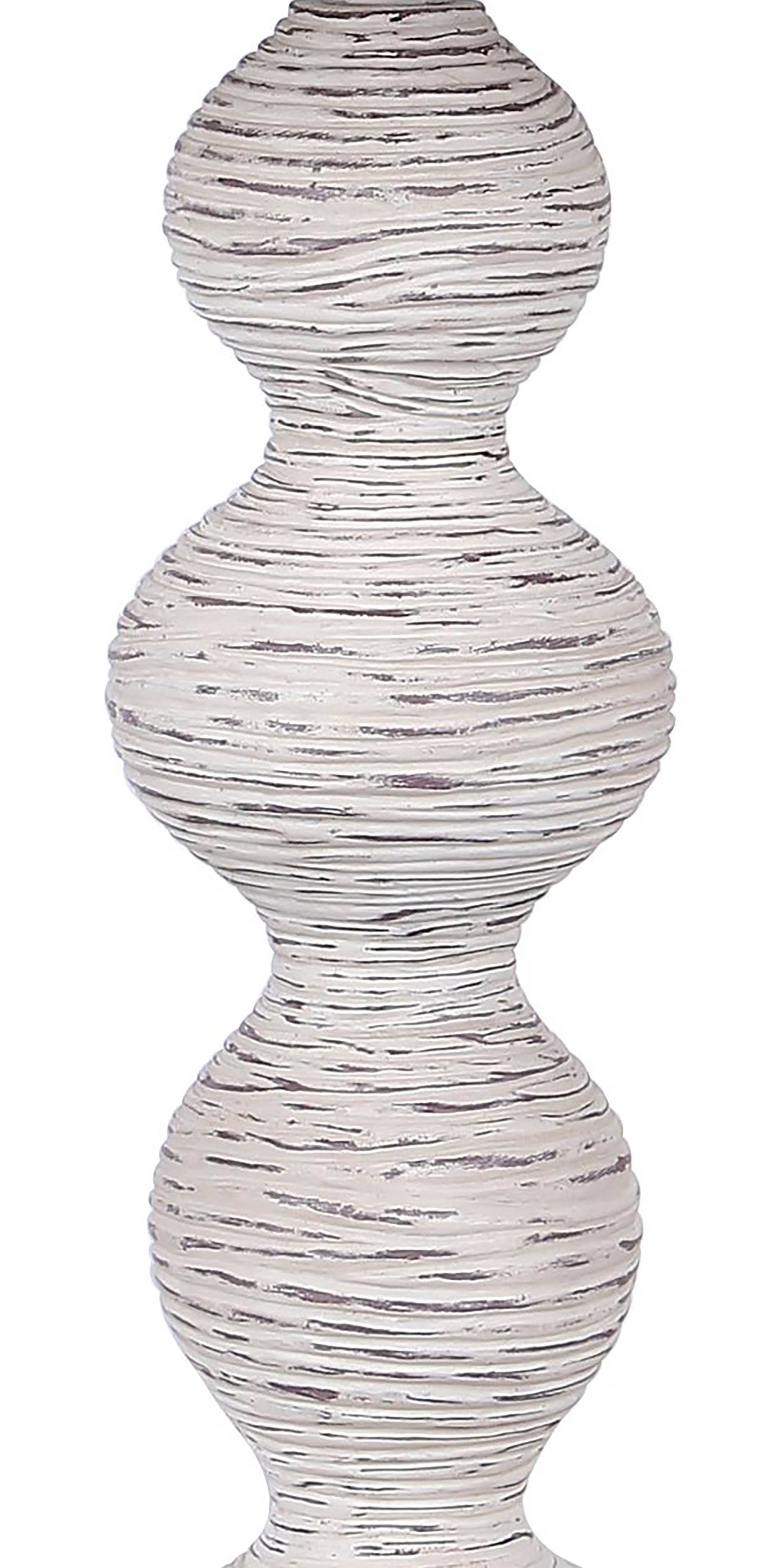 25.5" Polyresin Table Lamp w/ Carved Base & Linen Shade | Set of 2
