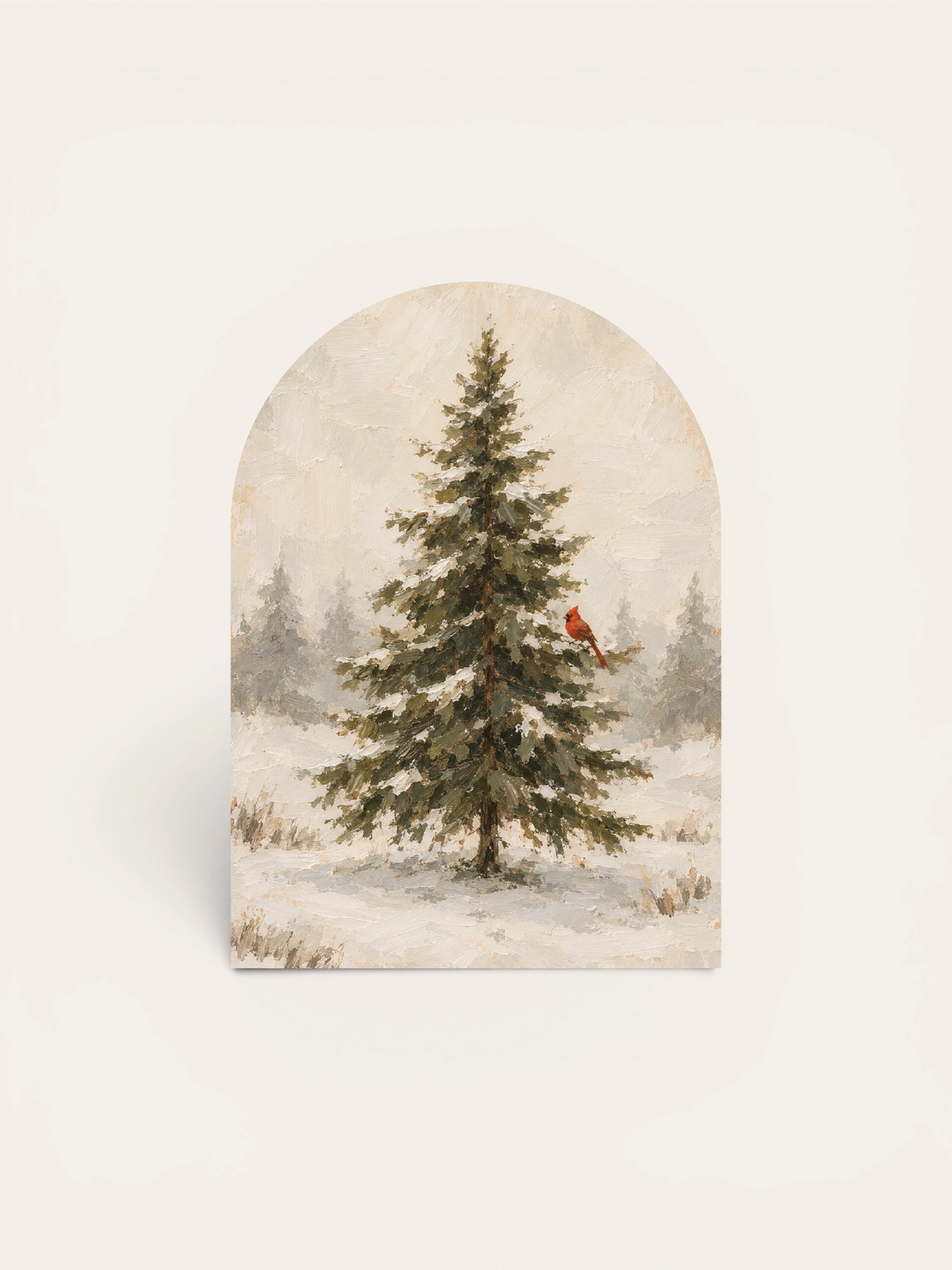 Evergreen Tree and Cardinal, Arch
