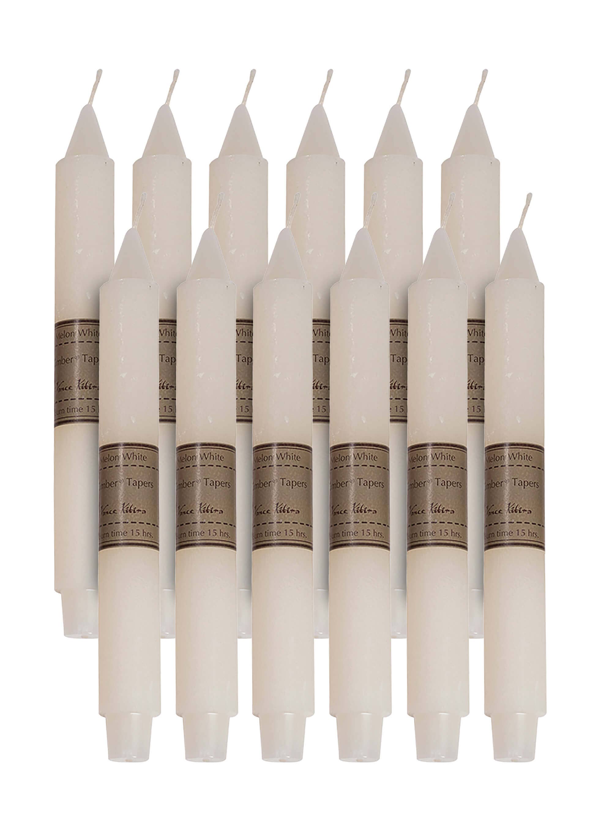 MELON WHITE TIMBER TAPER | Sold Each