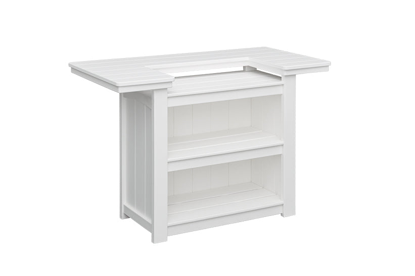 Bayshore patio serving bar in white - Lancaster outdoor furniture