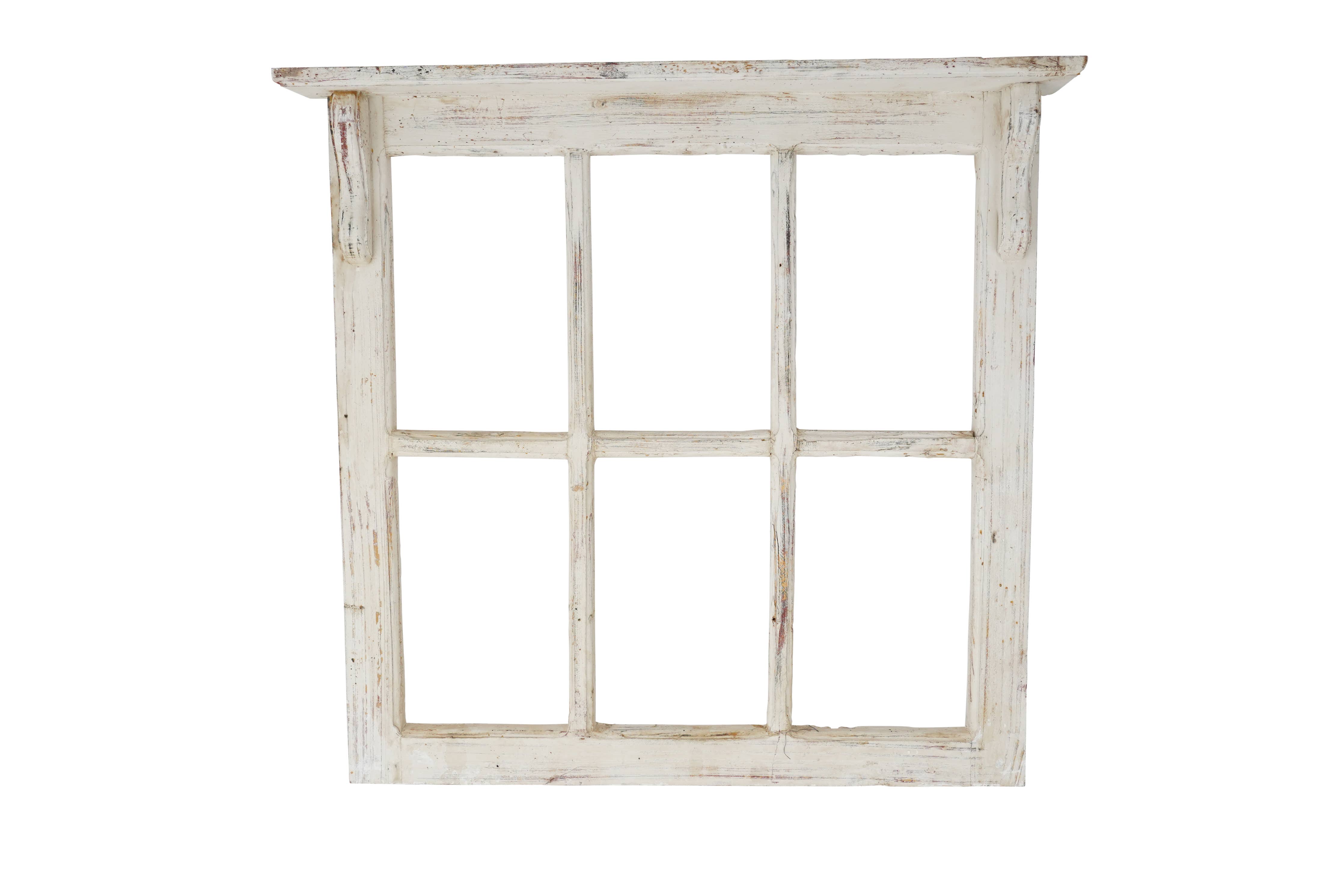 Farmhouse 6 Panel Wall Window with Shelf