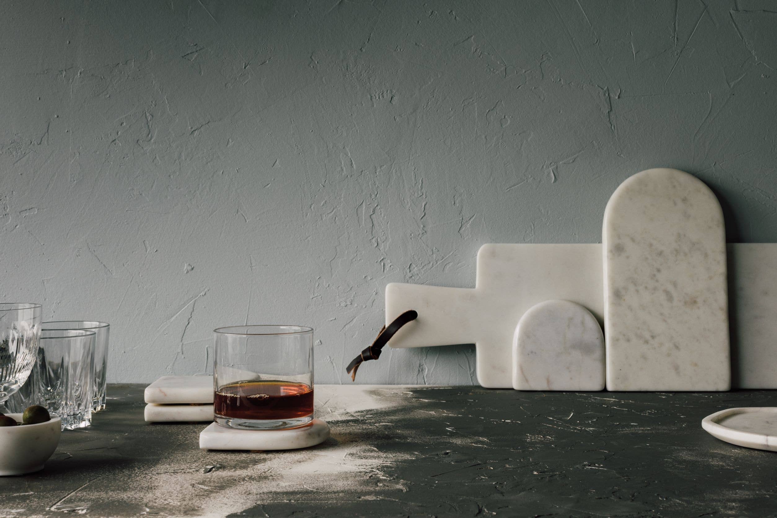 White Marble Arch Serving Board