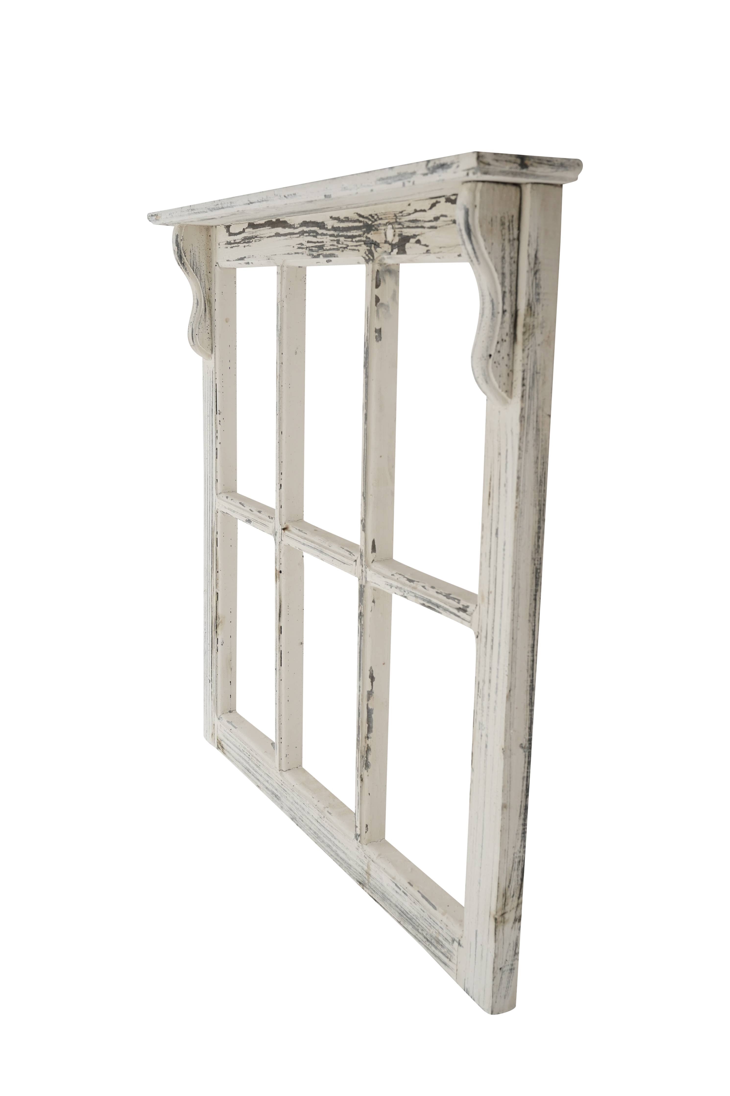 Farmhouse 6 Panel Wall Window with Shelf