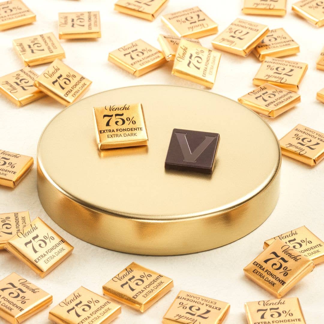 75% Dark Chocolate Mini Squares - Italian Gourmet Chocolate