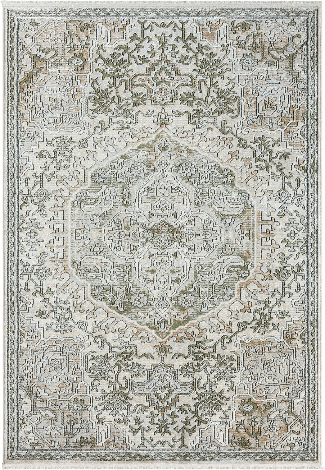 Abani Rugs Savoy SAV160A Green Beige Medallion Area Rug