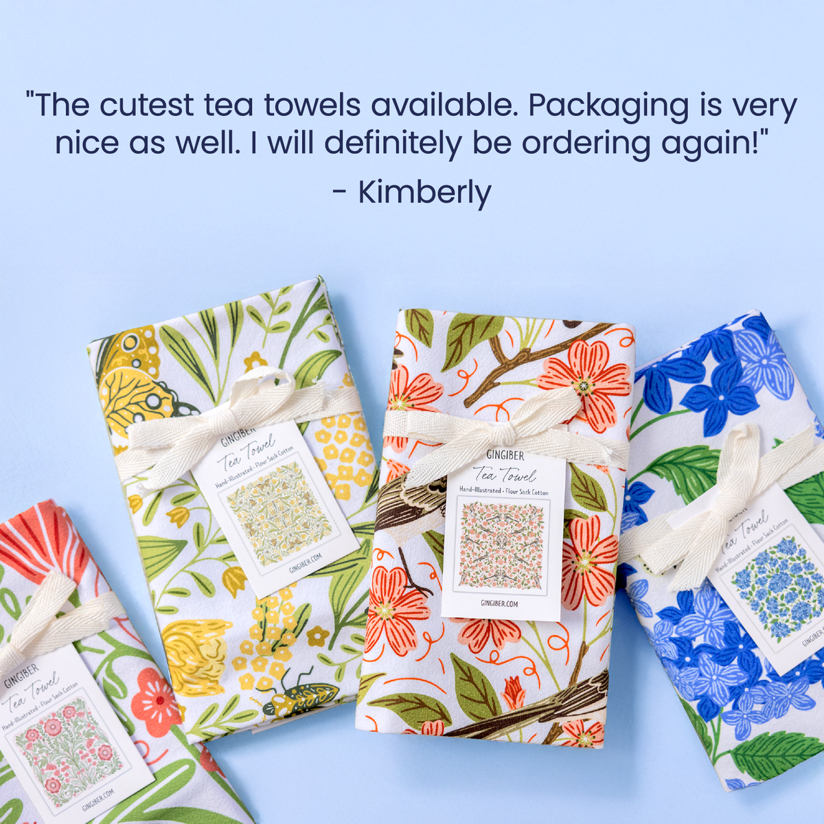 Goldfinch Tea Towel - Bird & Garden Kitchen Towel