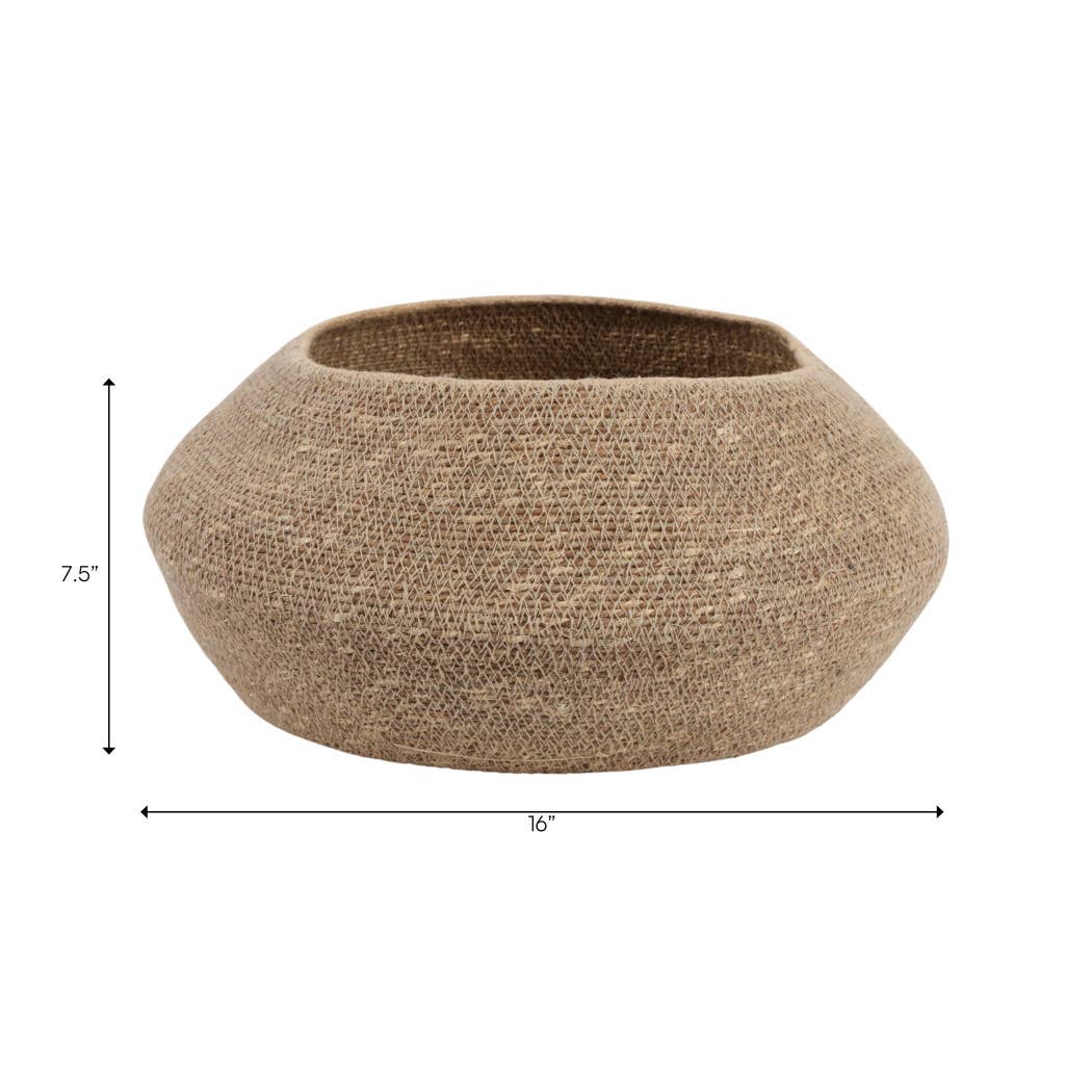 Decorative Basket - Brown Woven Jute, 15 in.
