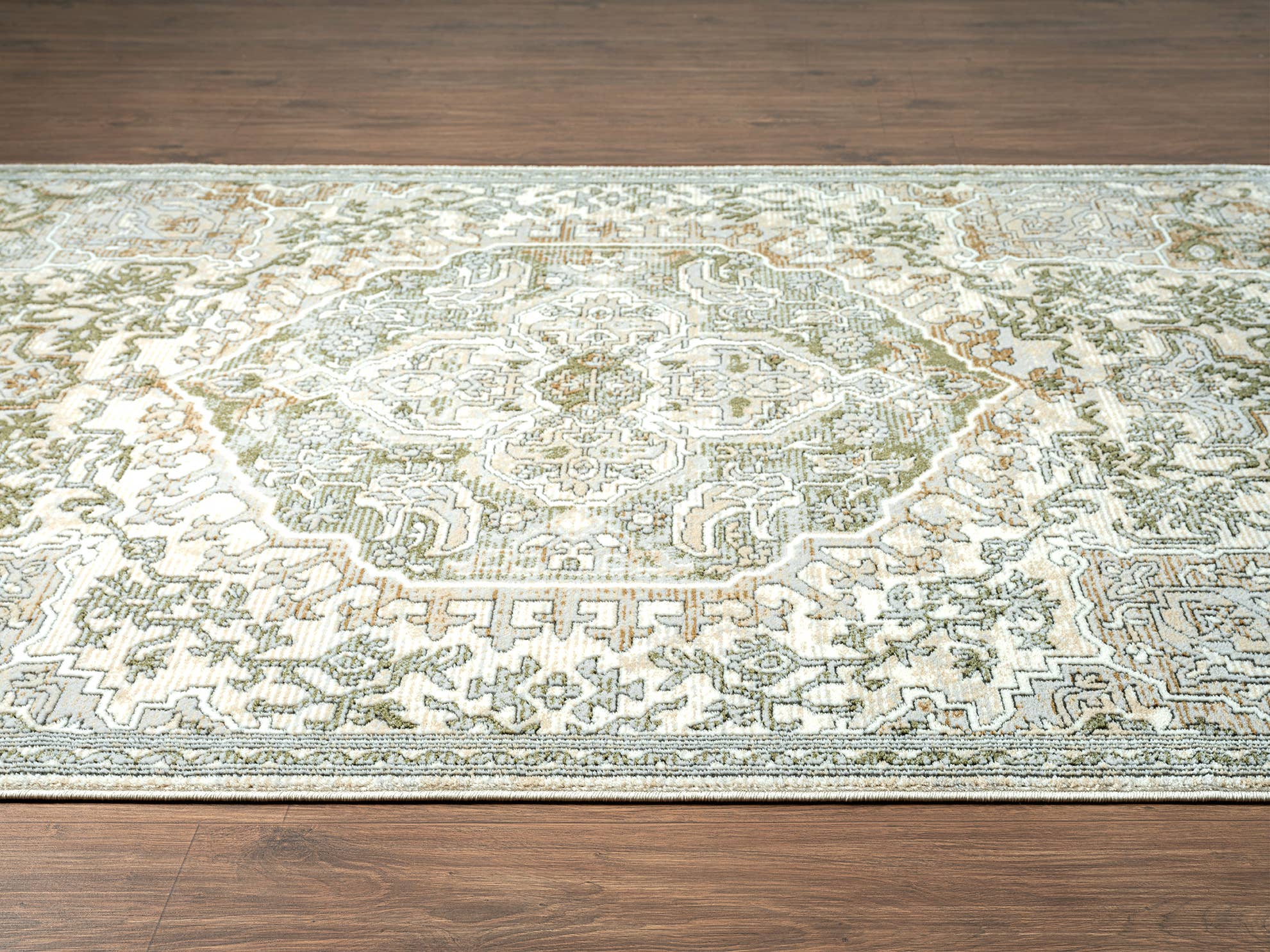 Abani Rugs Savoy SAV160A Green Beige Medallion Area Rug