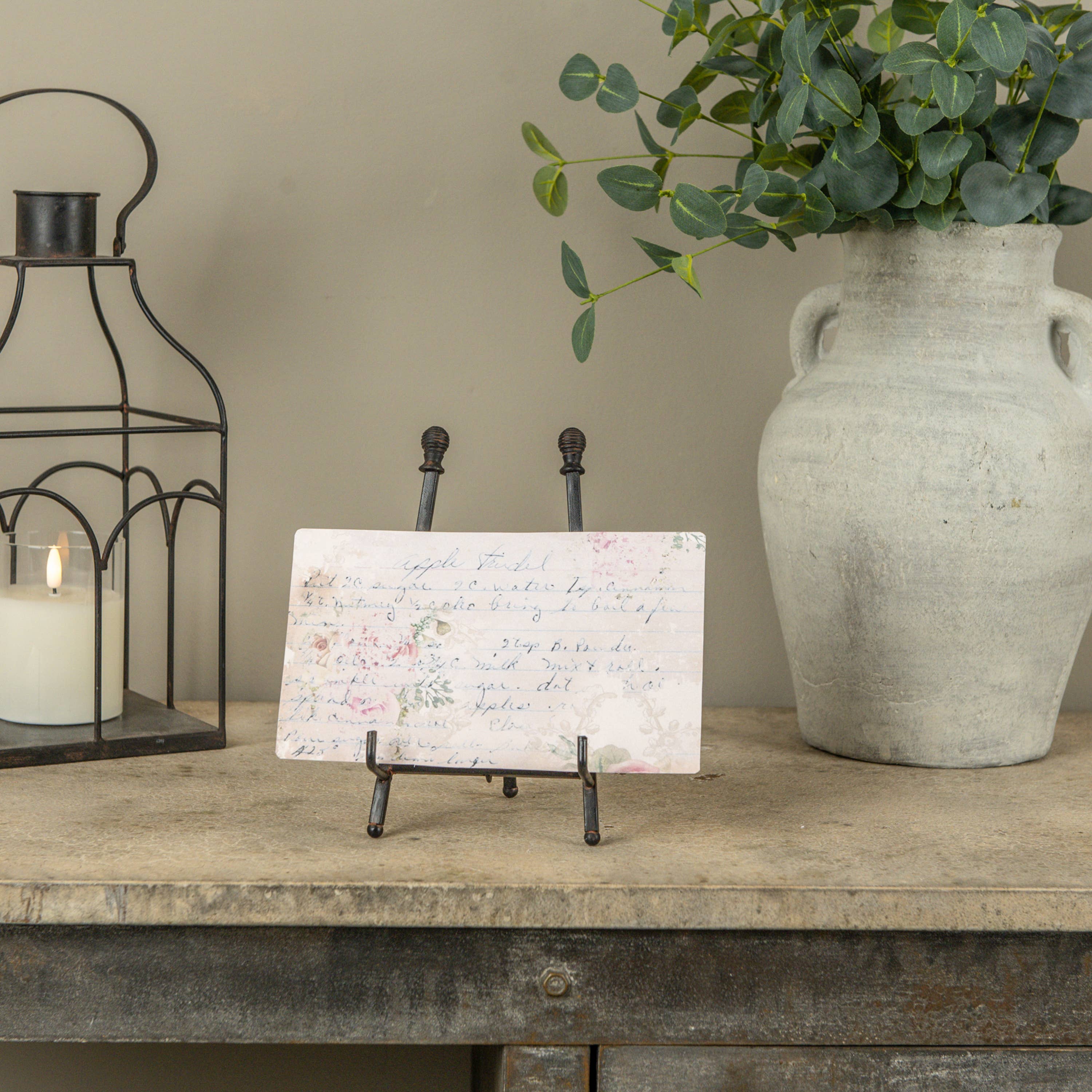 8.5" AGED BLACK EASEL