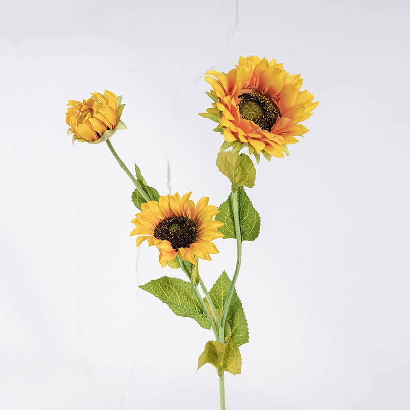 26" Tall Silk Sunflower Single Spray,