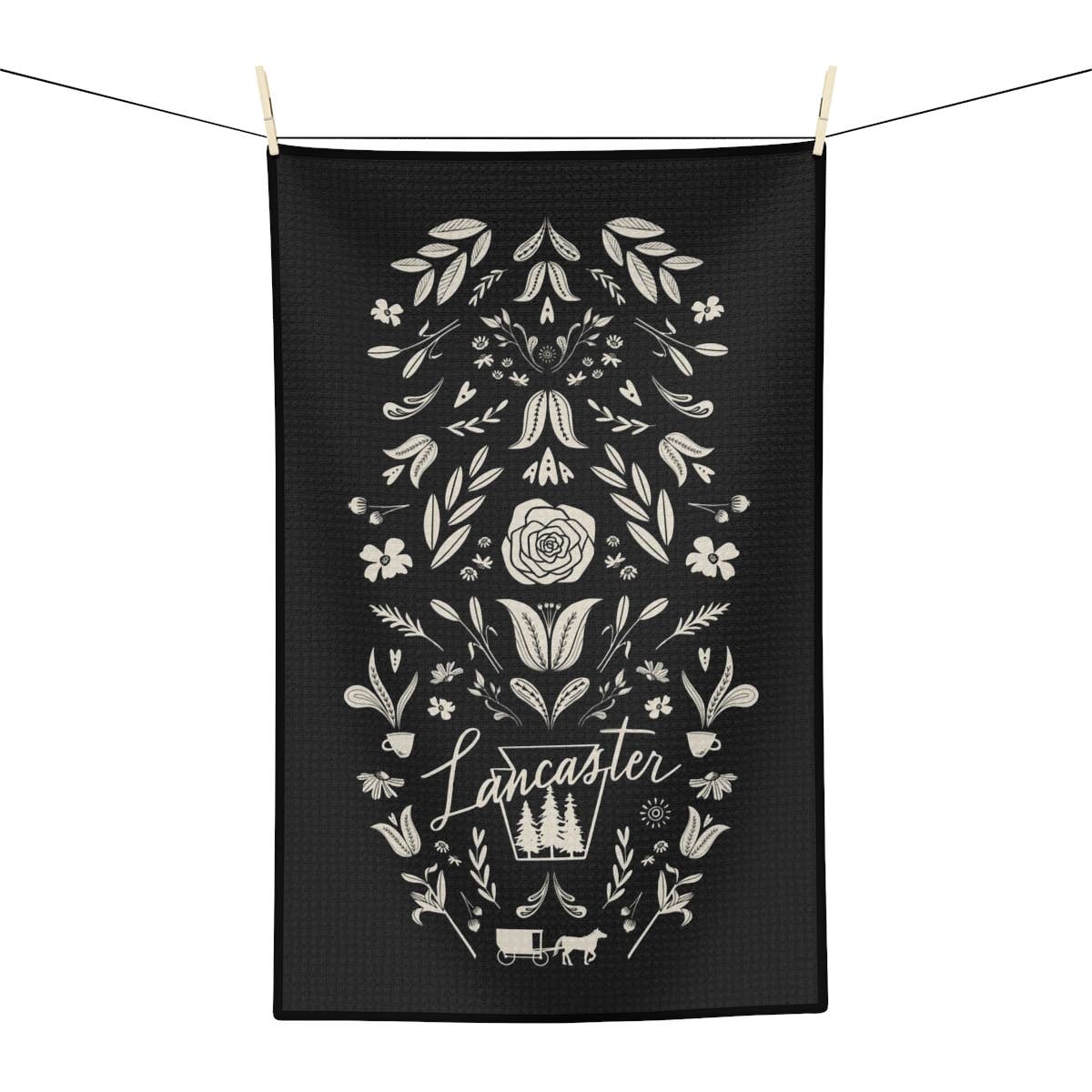 Lancaster Love Remix Waffle Weave Kitchen Tea Towel