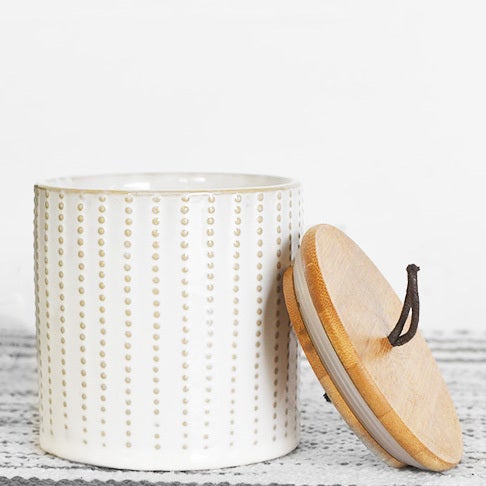 White Canister with Lid | 4.45"