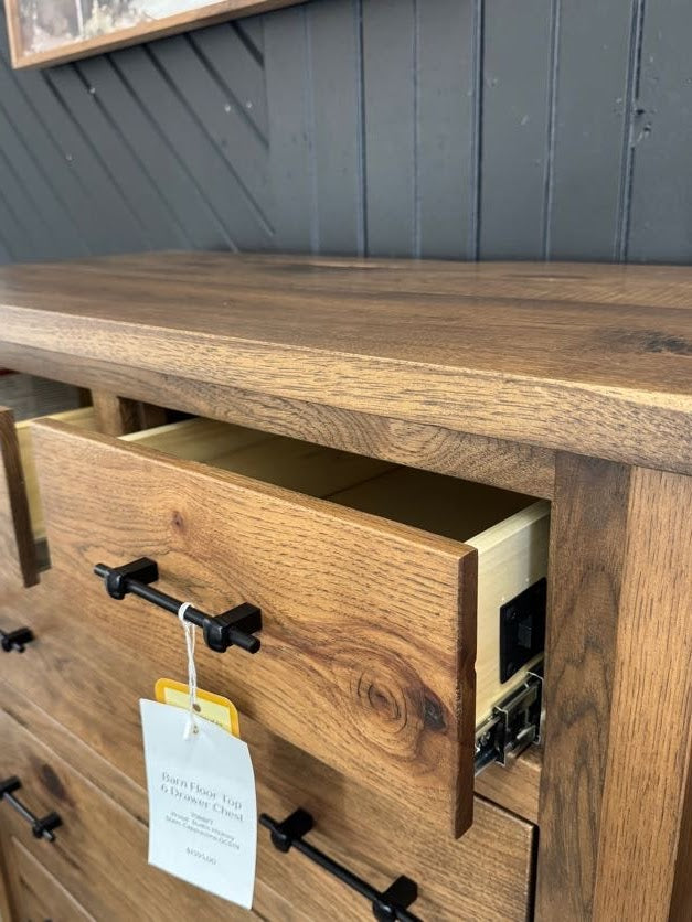 Rustic Hickory - Barn Floor Top 6 Drawer Chest