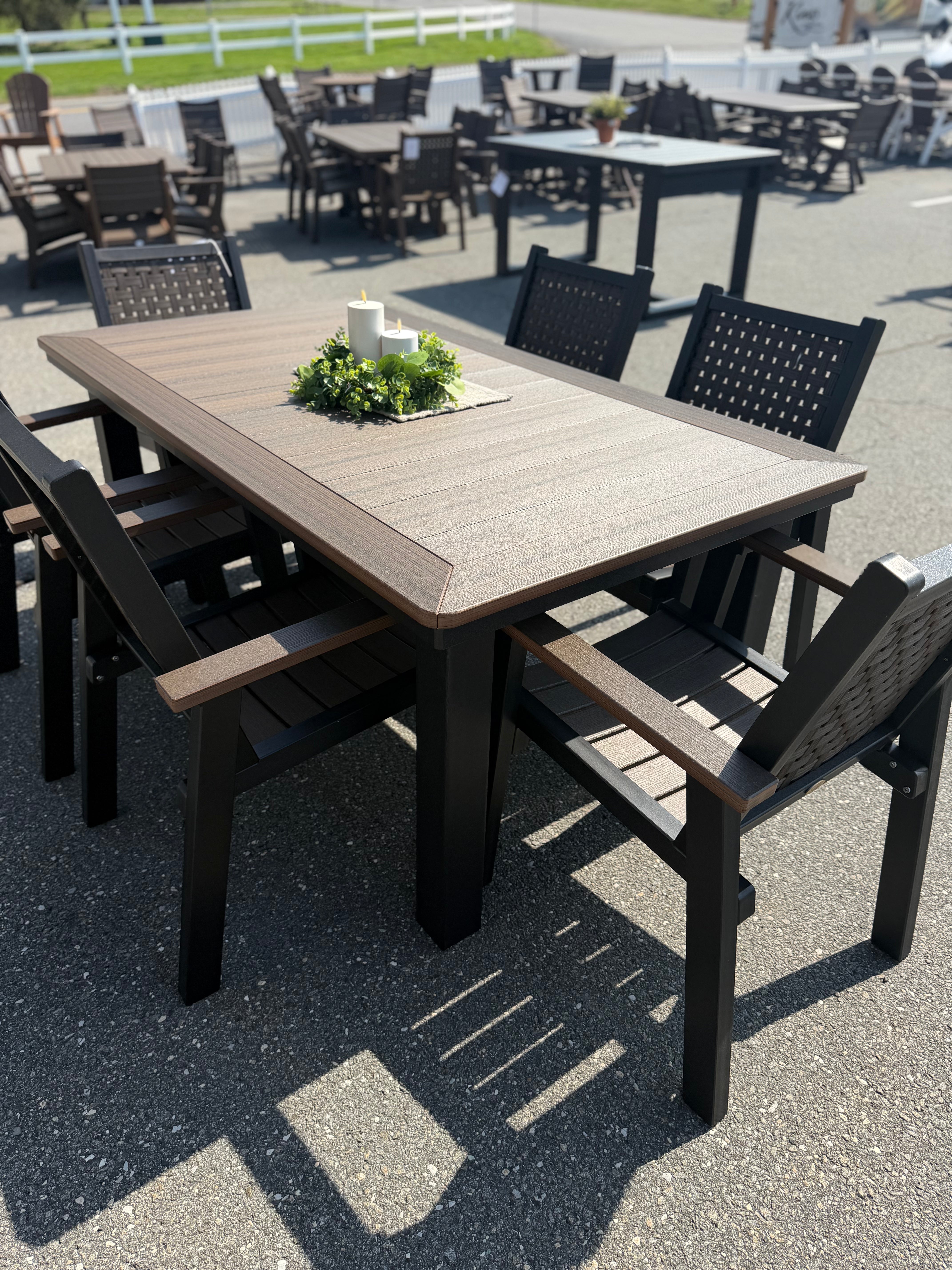 Marina Dining Table 40 X 72 in Brazilian Walnut & Black