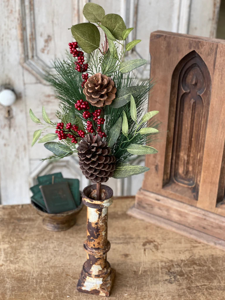 Garnet Berry Eucalyptus Spray | 28"