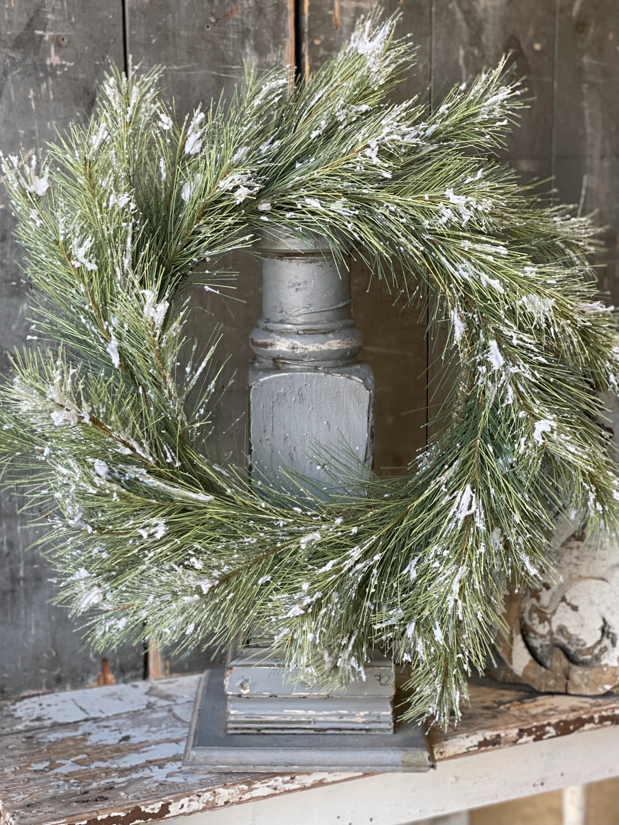 Snowy Fir Wreath 24"