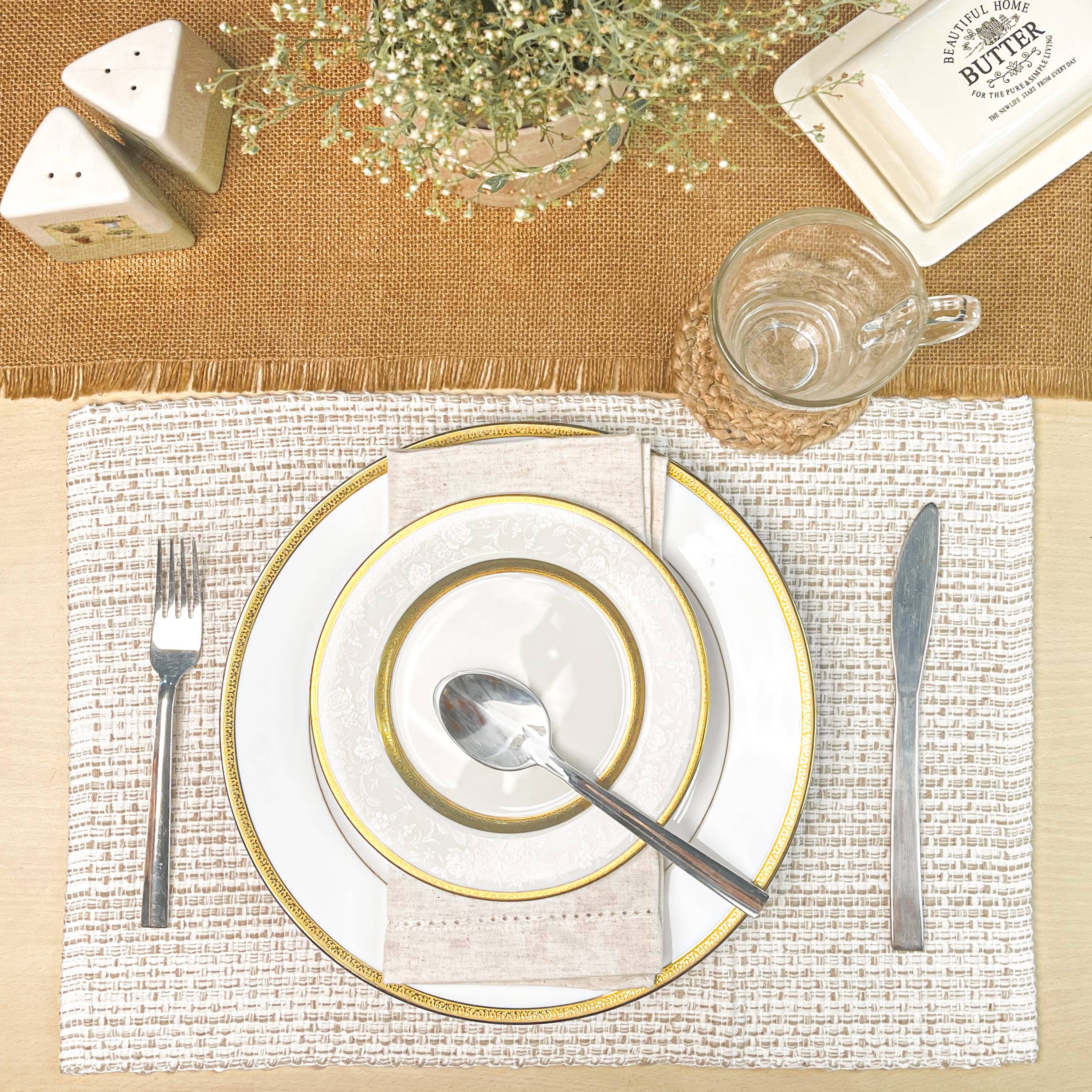 Pebbles Placemats, Neutrals, 13x19 Inch | Sold Seperately