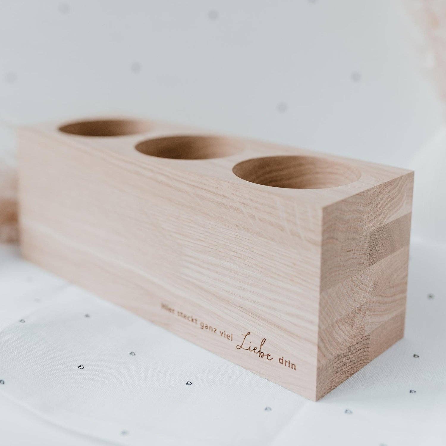 wooden block with heart