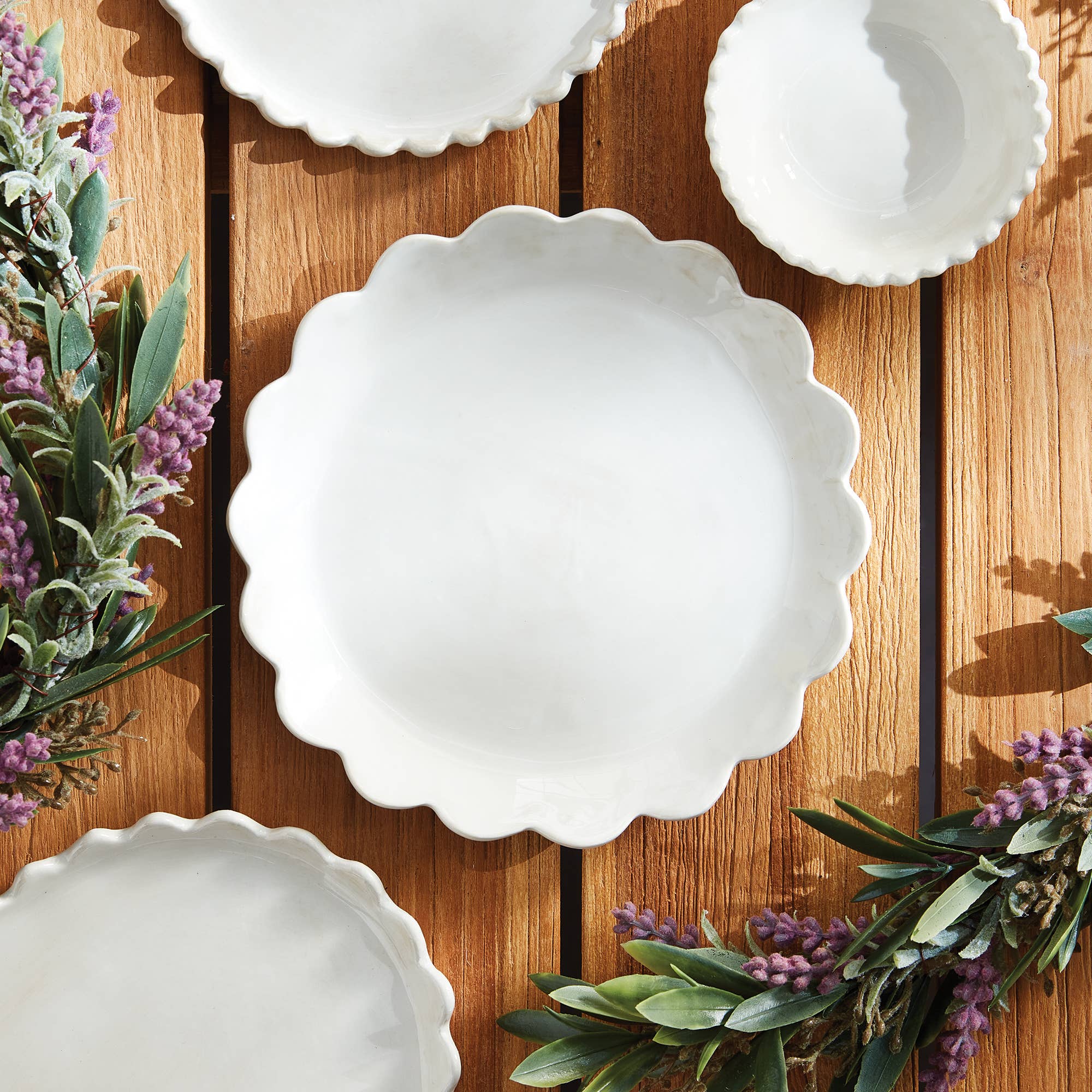 Maddie Round Tray, White