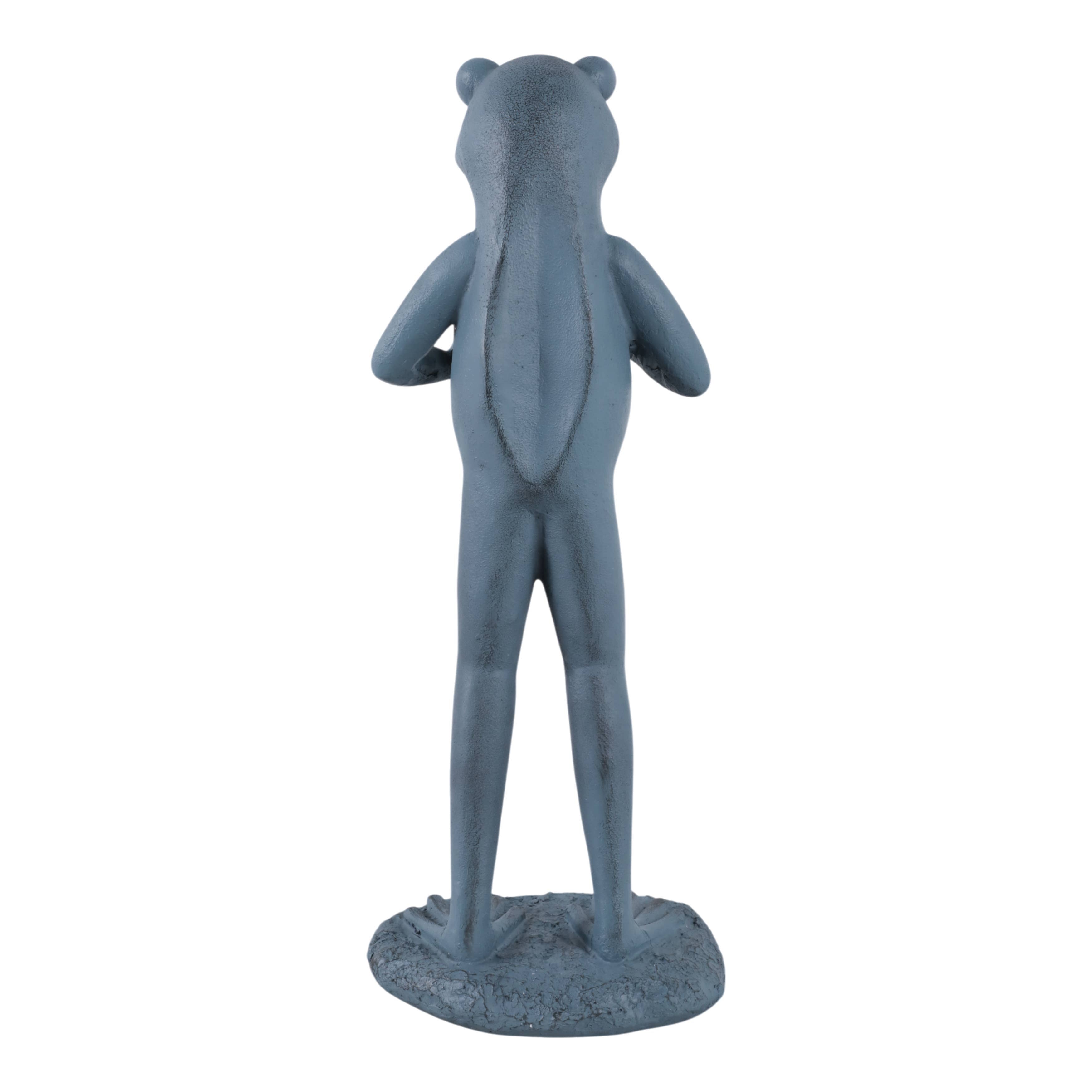 Resin Standing Frog Reading Book Figurine - Metallic, 18 in.
