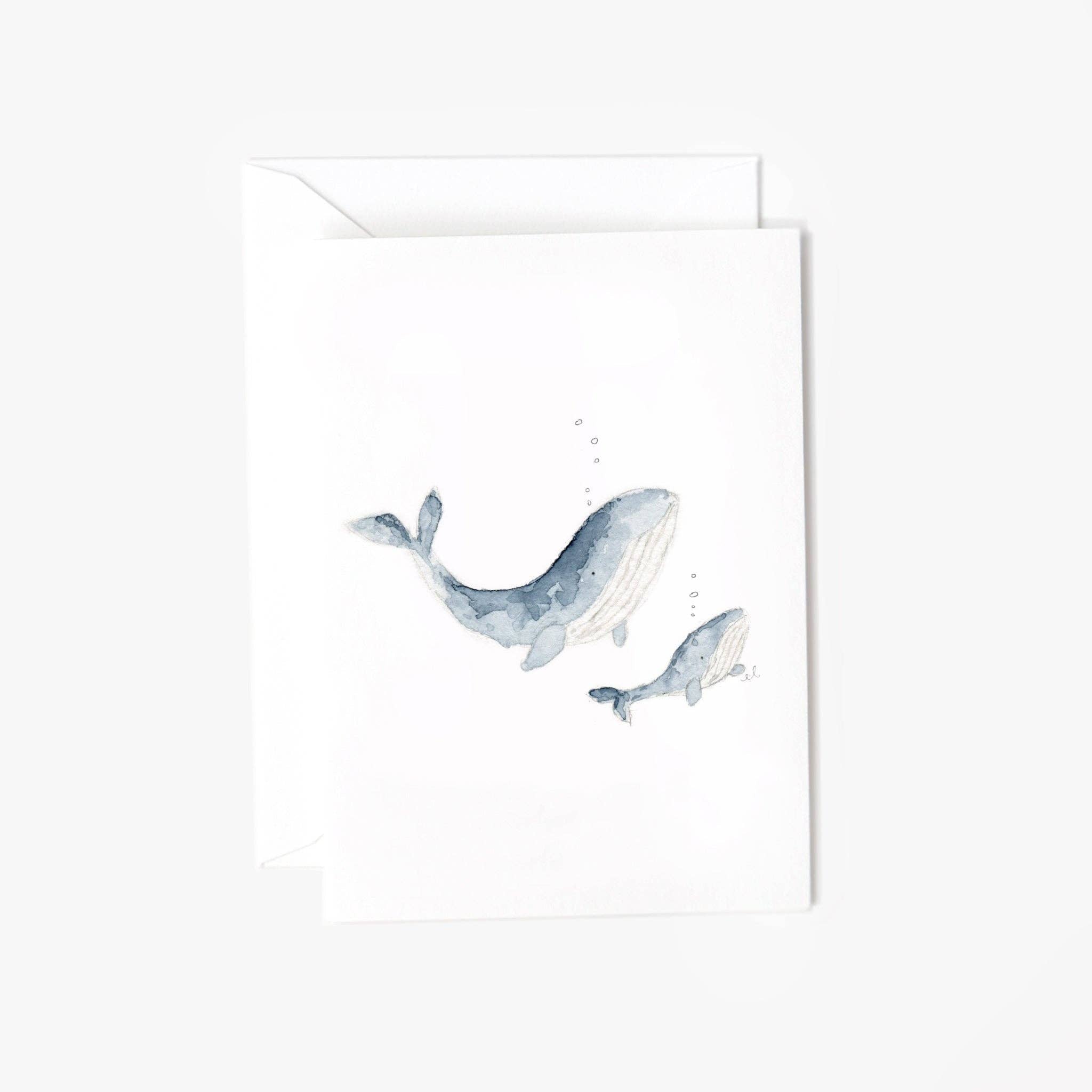 Baby whale mini notecard