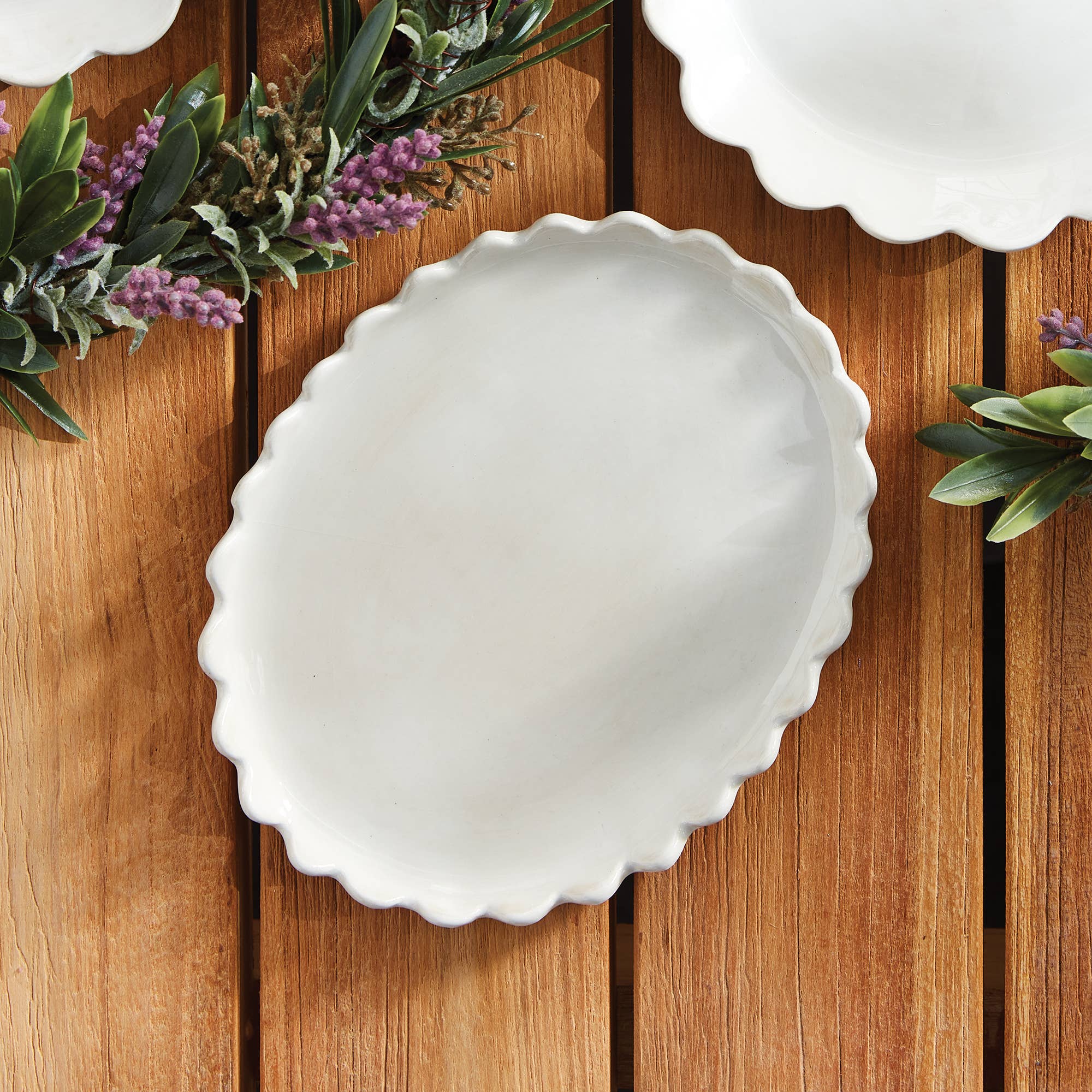 Maddie Oval Tray, White
