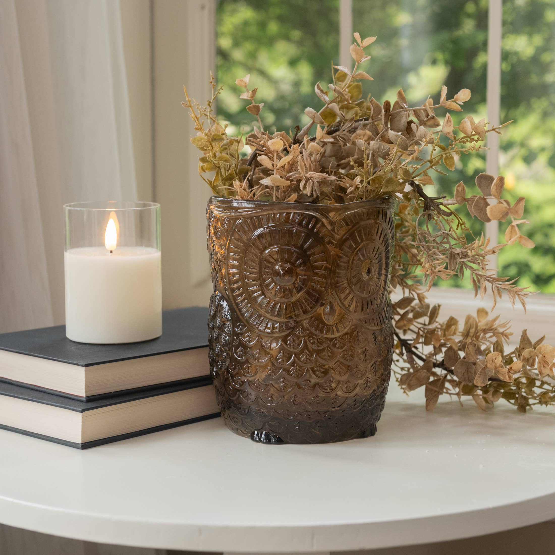 BROWN OWL VASE